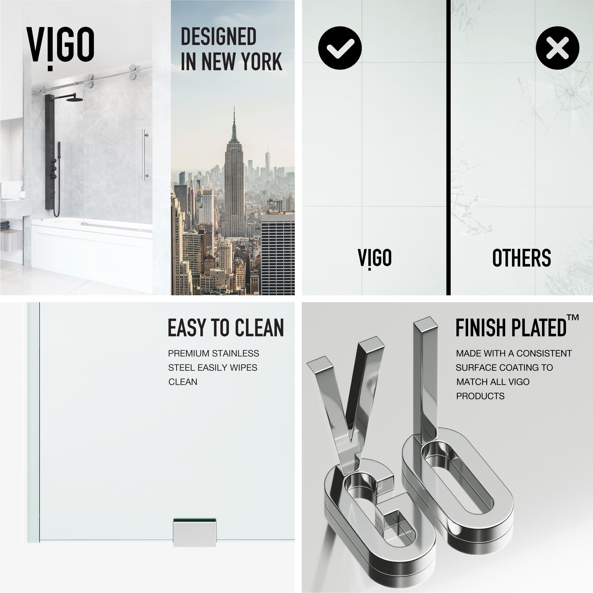 Elan 56-60" W x 66" H Sliding Frameless Tub Door with 3/8" Laminated Glass