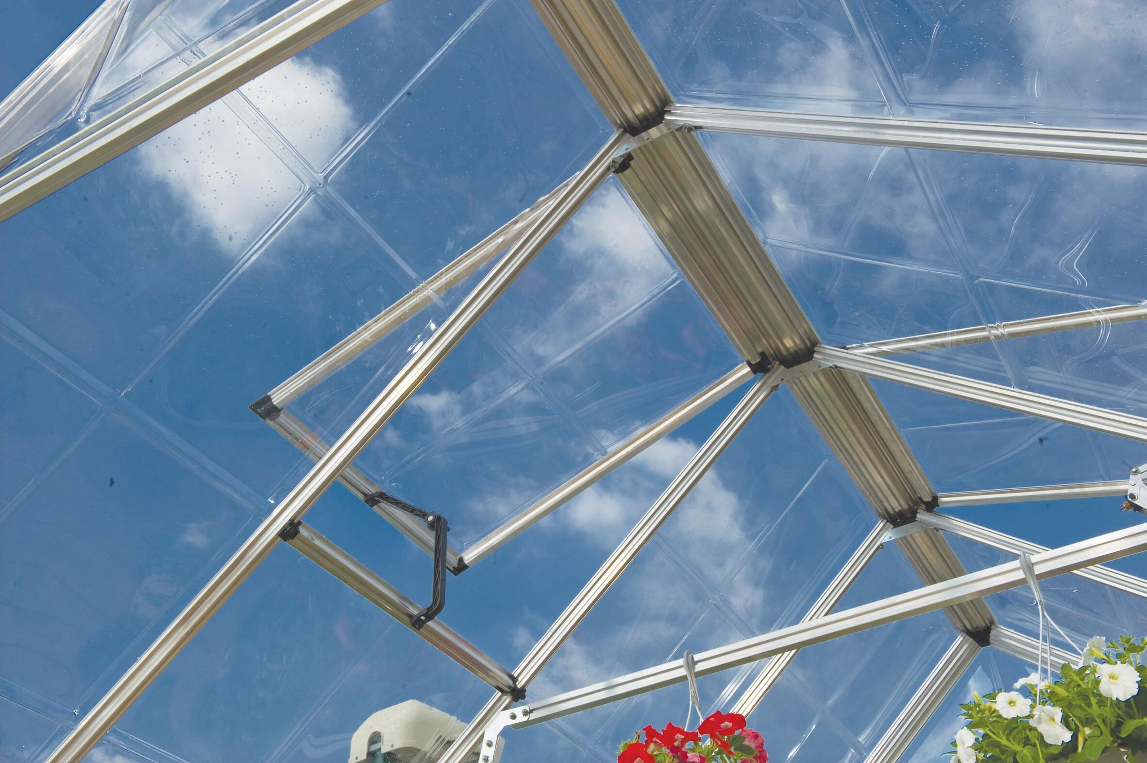Palram - Canopia Snap & Grow 8' x 8' Polycarbonate/Aluminum Walk-In Greenhouse – Silver - with Roof Vent