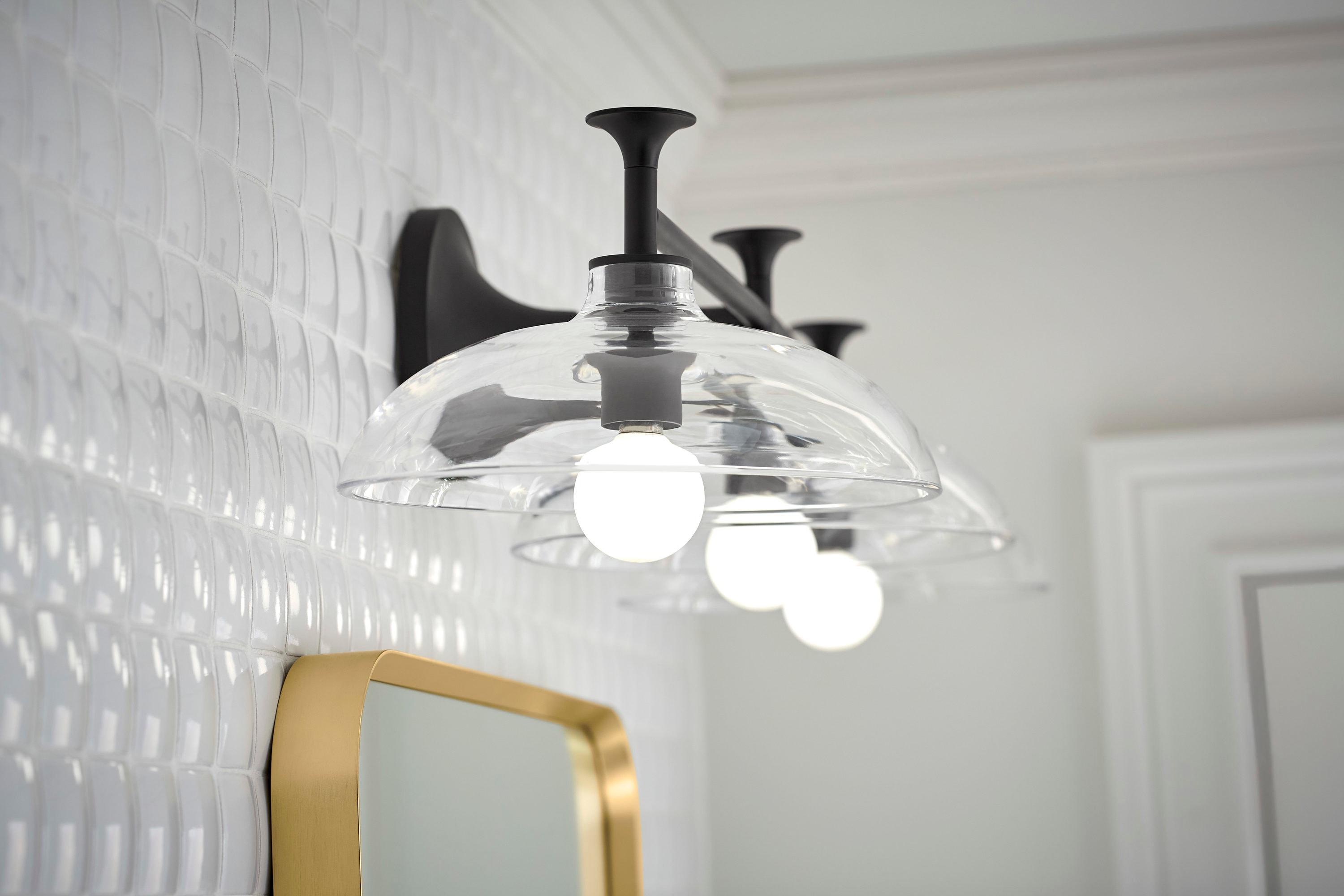 Tone 3 Light Indoor Bathroom Vanity Light Fixture, UL Listed