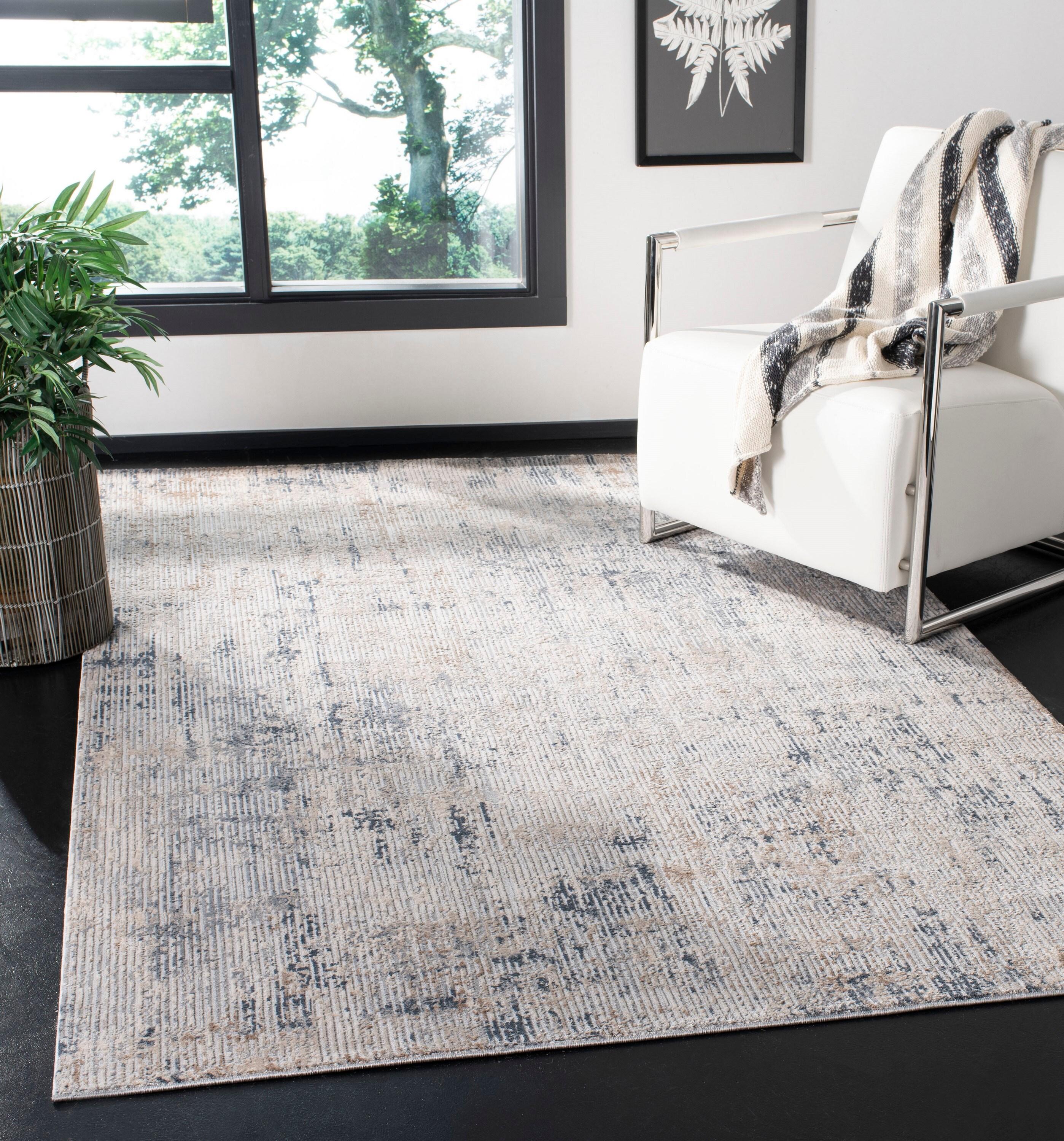 Invista INV437 Power Loomed Area Rug - Cream/Charcoal - 8'x10' - Safavieh.