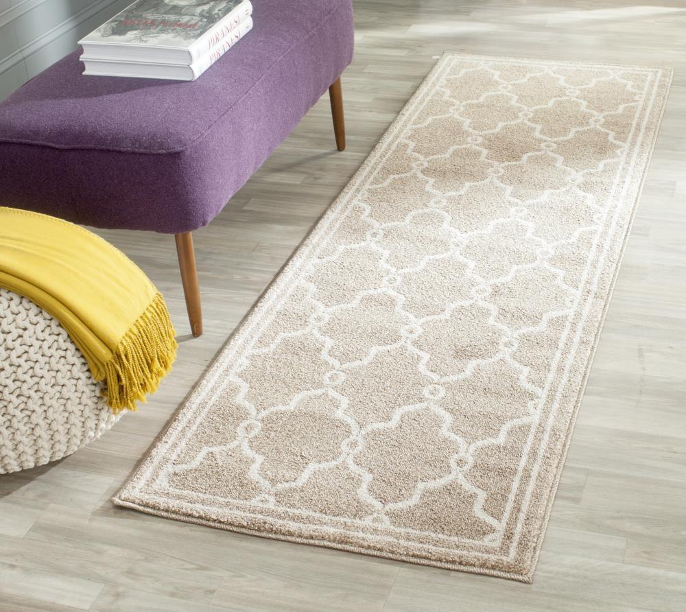 Amherst AMT414 Power Loomed Indoor Runner Rug - Wheat/Beige - 2'3"x9' - Safavieh