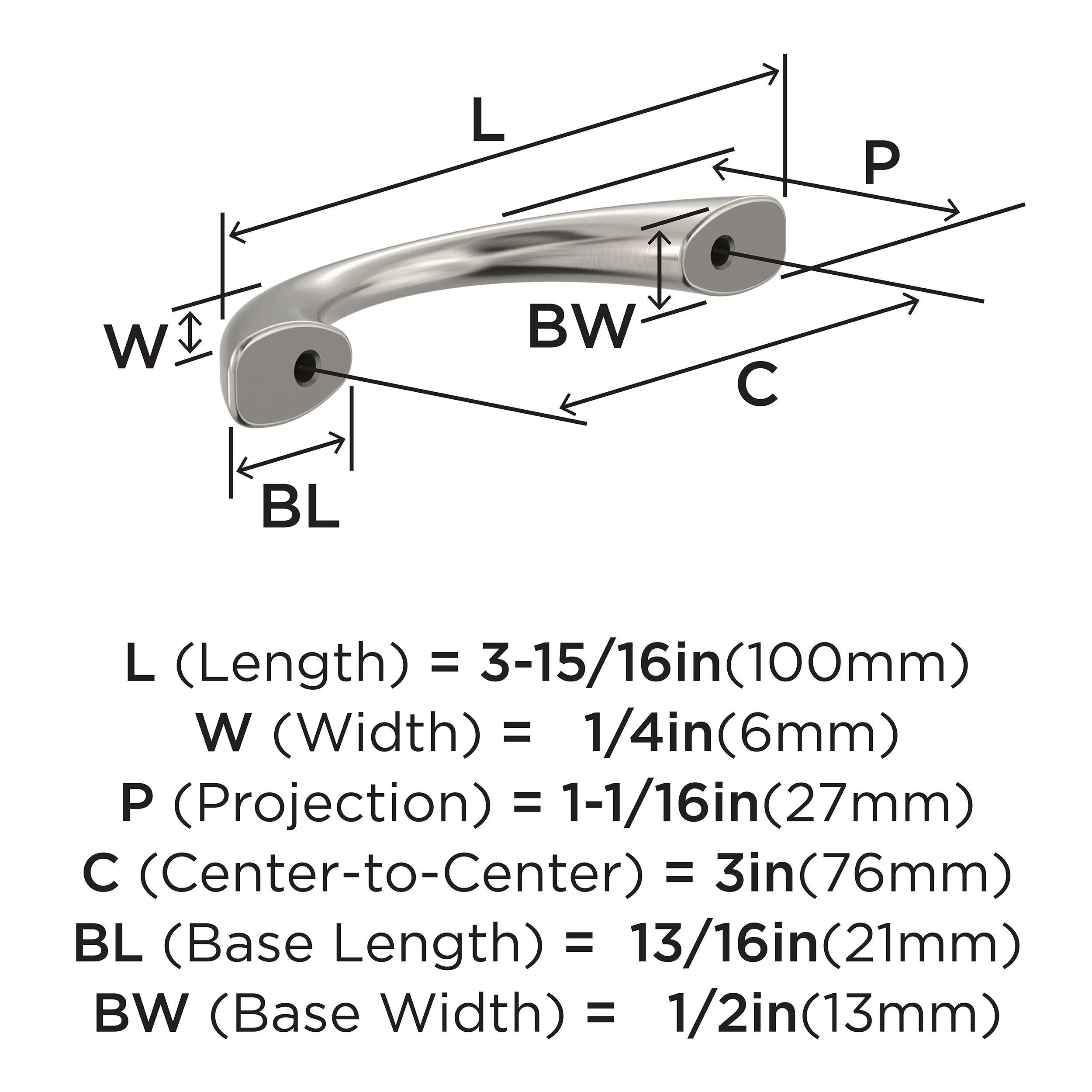 Satin Nickel 3-Inch Brushed Cabinet Pull with Mounting Hardware