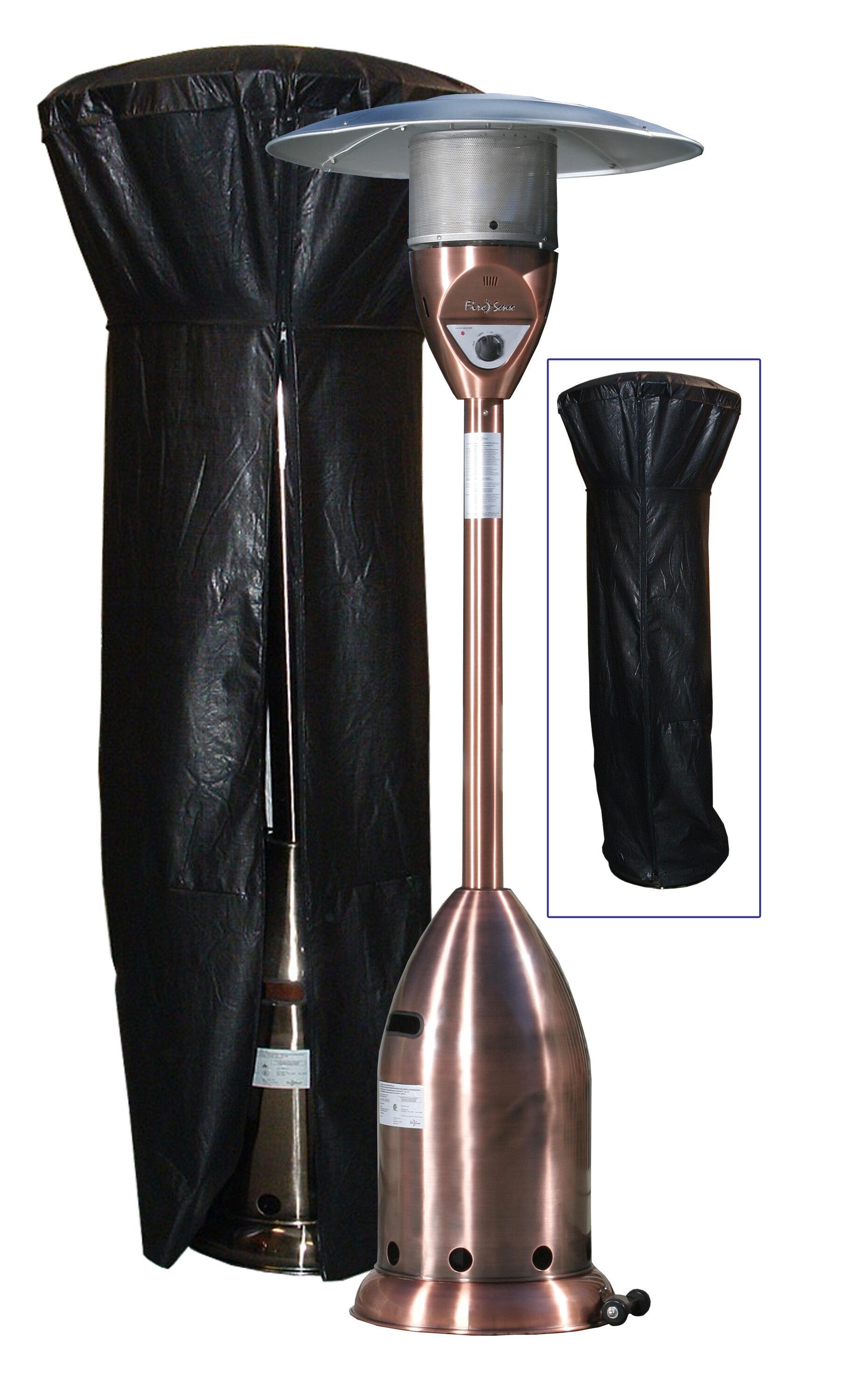 Balken Home Fire Sense Outdoor Full Length Patio Heater Vinyl Cover, Black