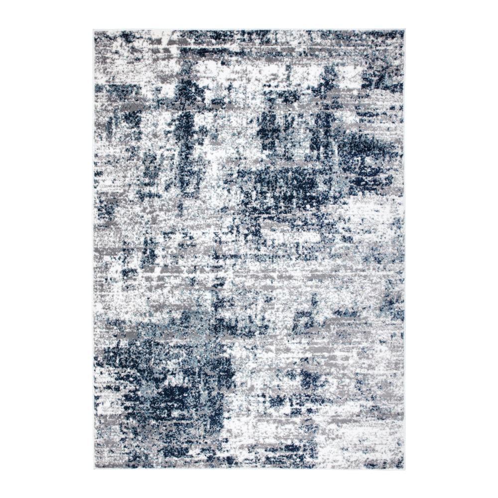 World Rug Gallery Distressed Abstract Blue 3'3" x 5' Area Rug