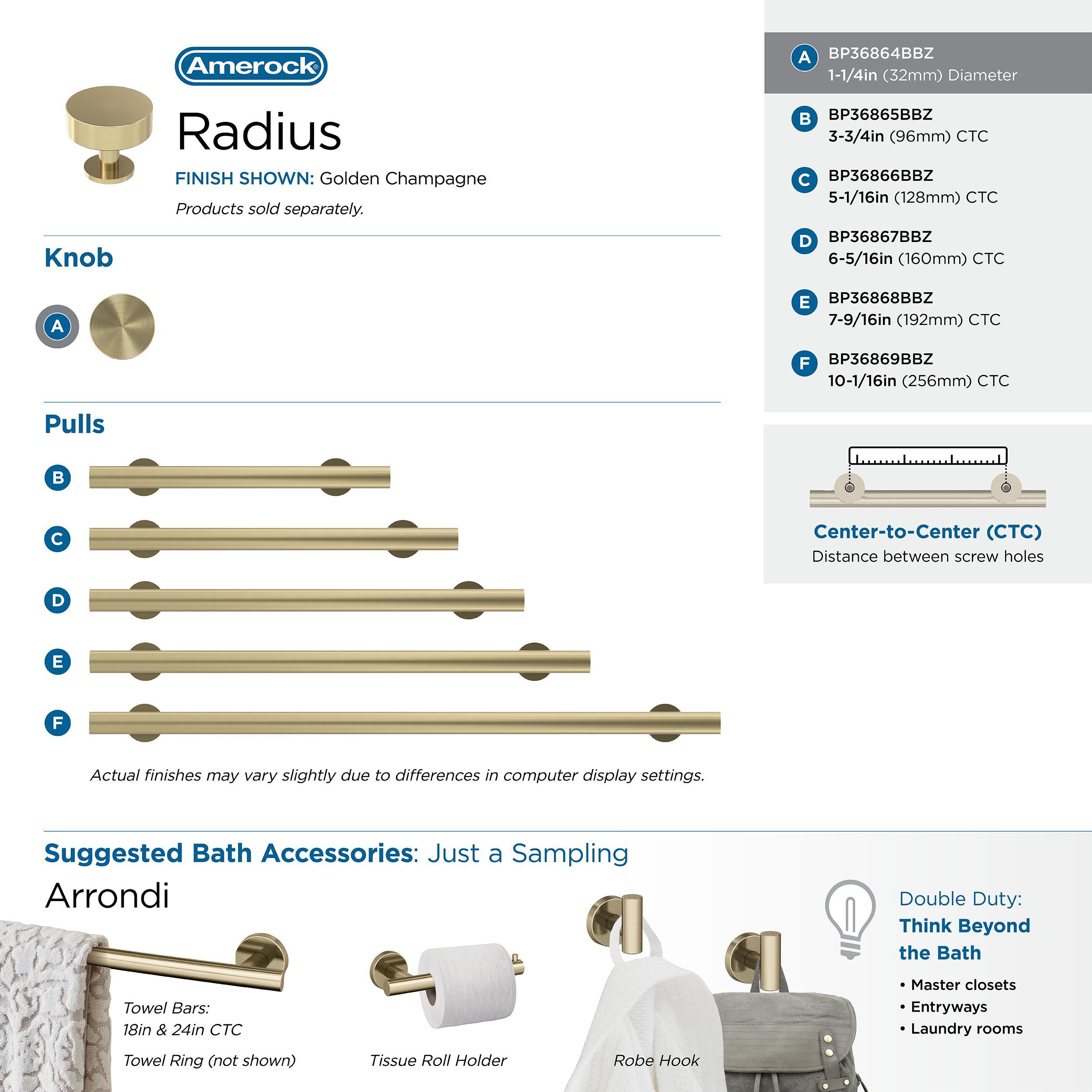 Radius 1 1/4" Diameter Round Knob
