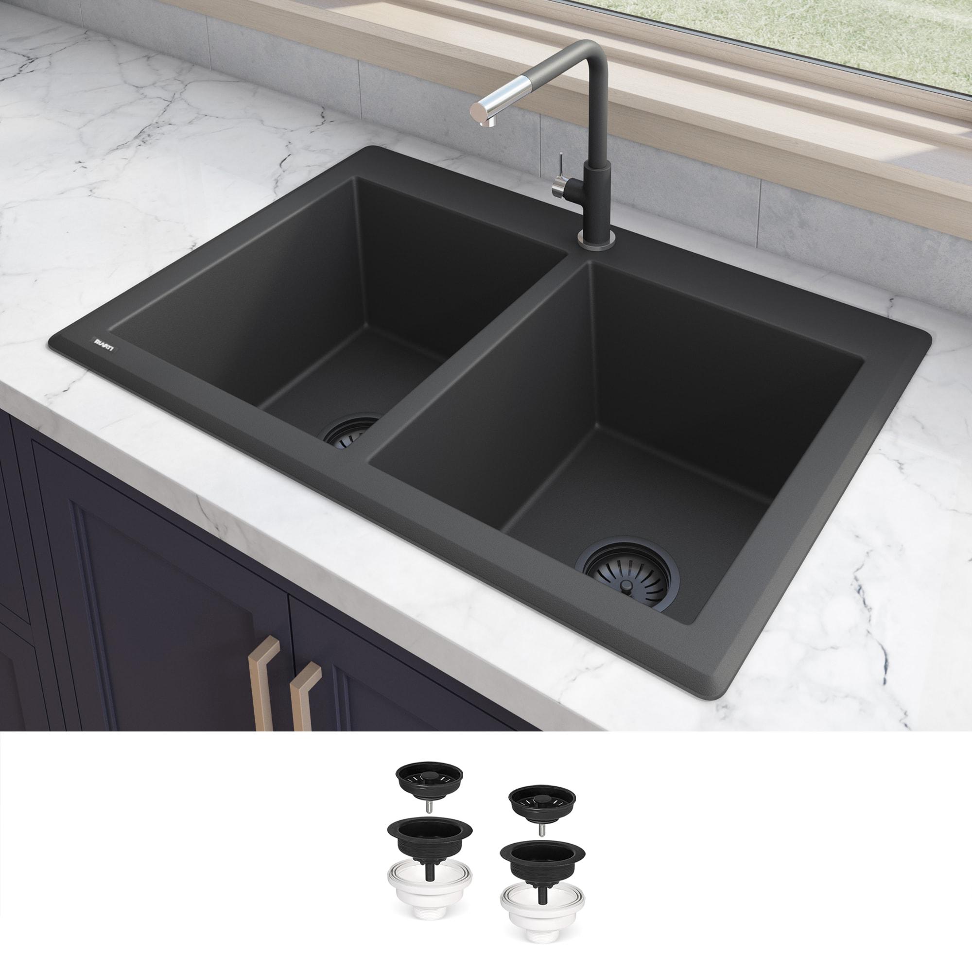 Ruvati 33 x 22 inch epiGranite Top-Mount Granite Composite Kitchen Sink