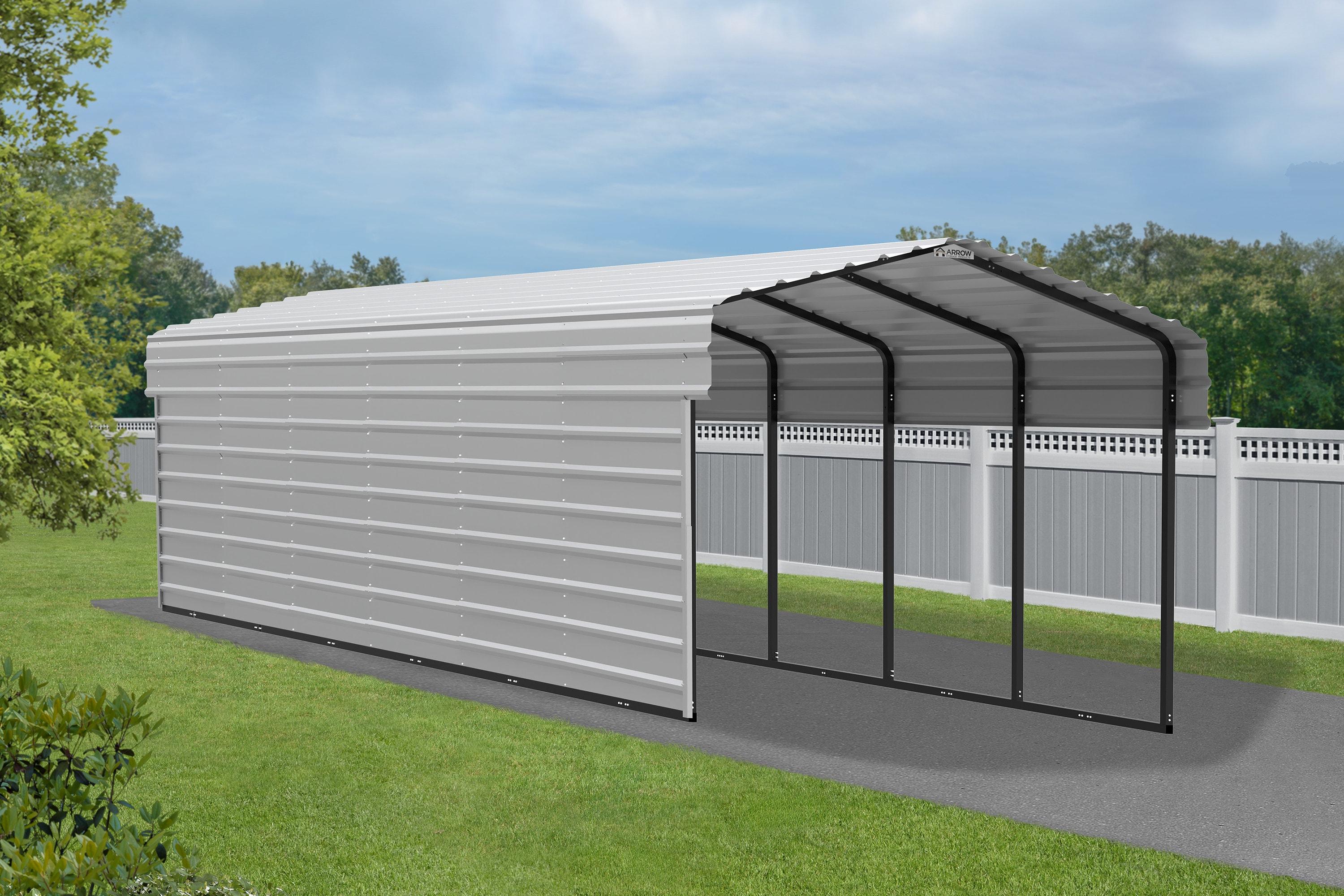 Arrow 29 x 10 ft Carport with 1-sided Enclosure
