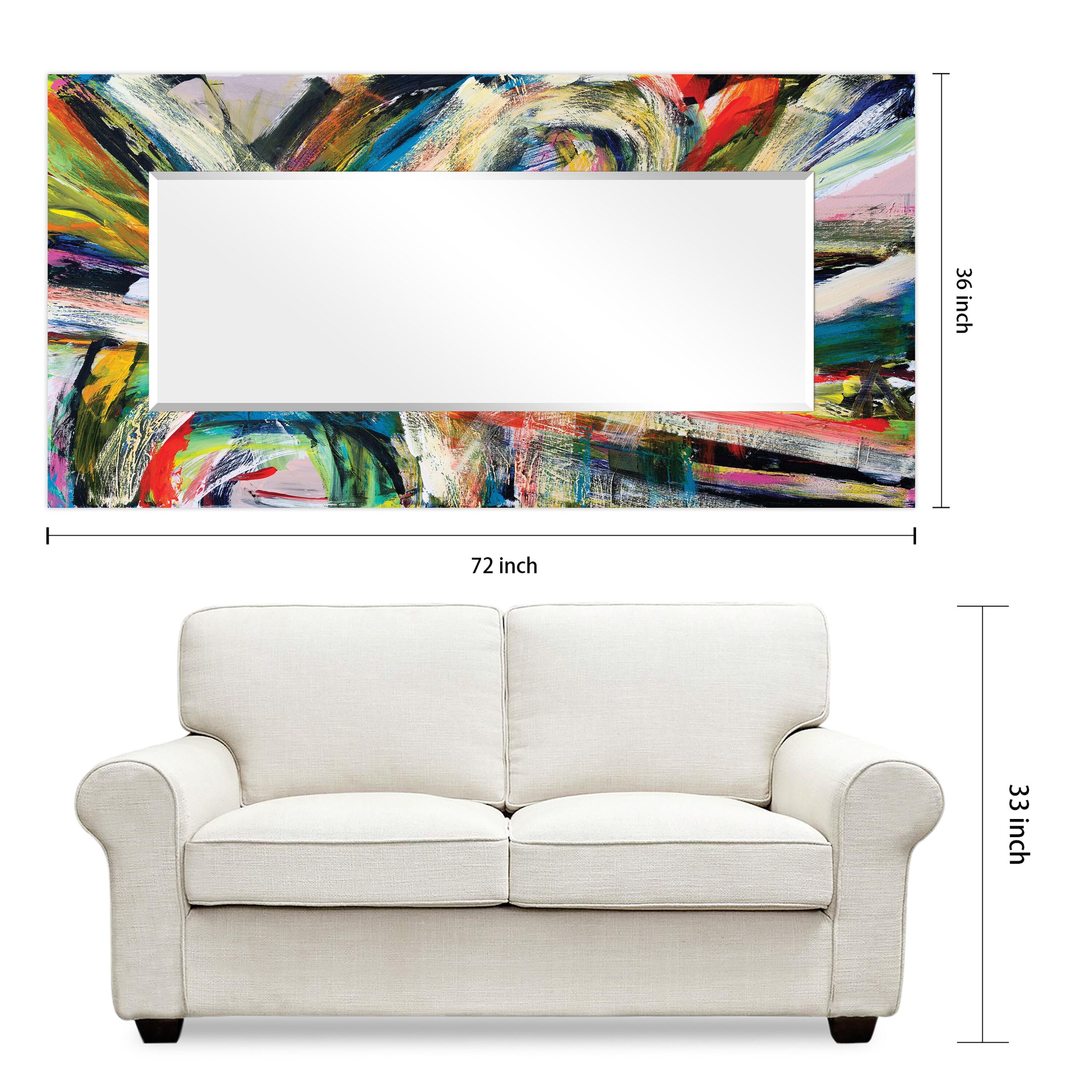Rock Star I Rectangular Beveled Mirror on Reverse Printed Tempered Art Glass, 72" x 36"