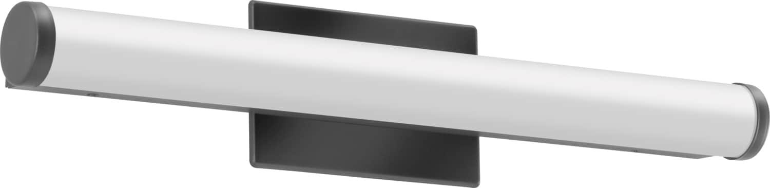 Modern Matte Black 21" LED Vanity Light with White Acrylic Shade