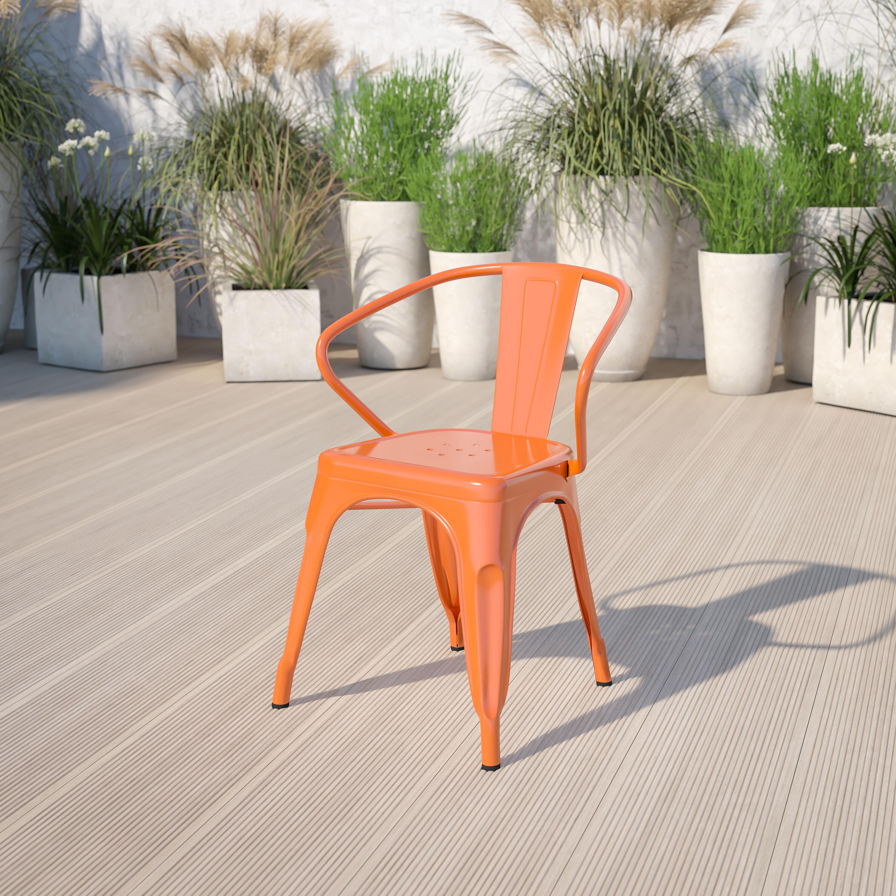 Hucheson Metal Indoor-Outdoor Chair with Arms