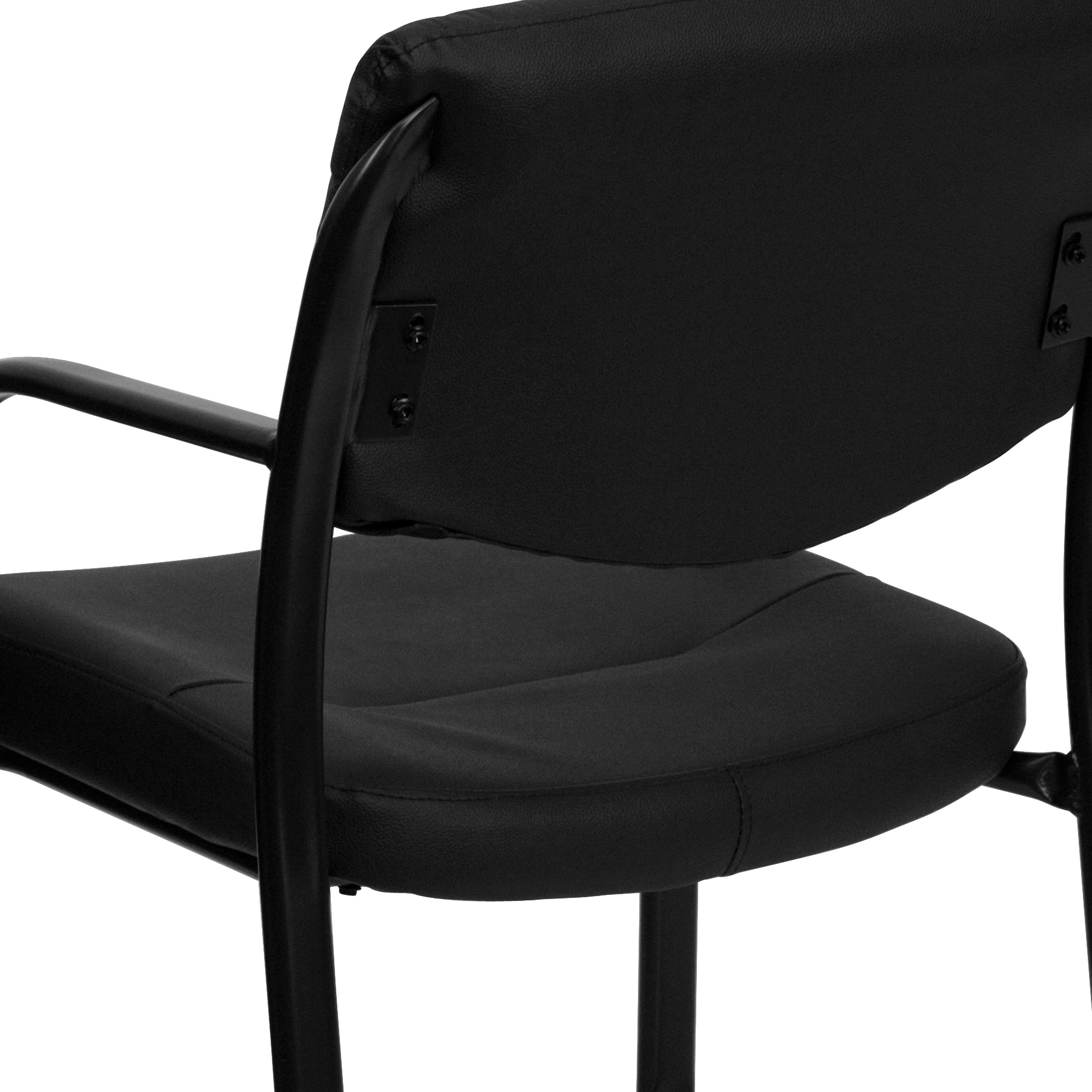 Flash Furniture Black LeatherSoft Executive Side Reception Chair with Sled Base