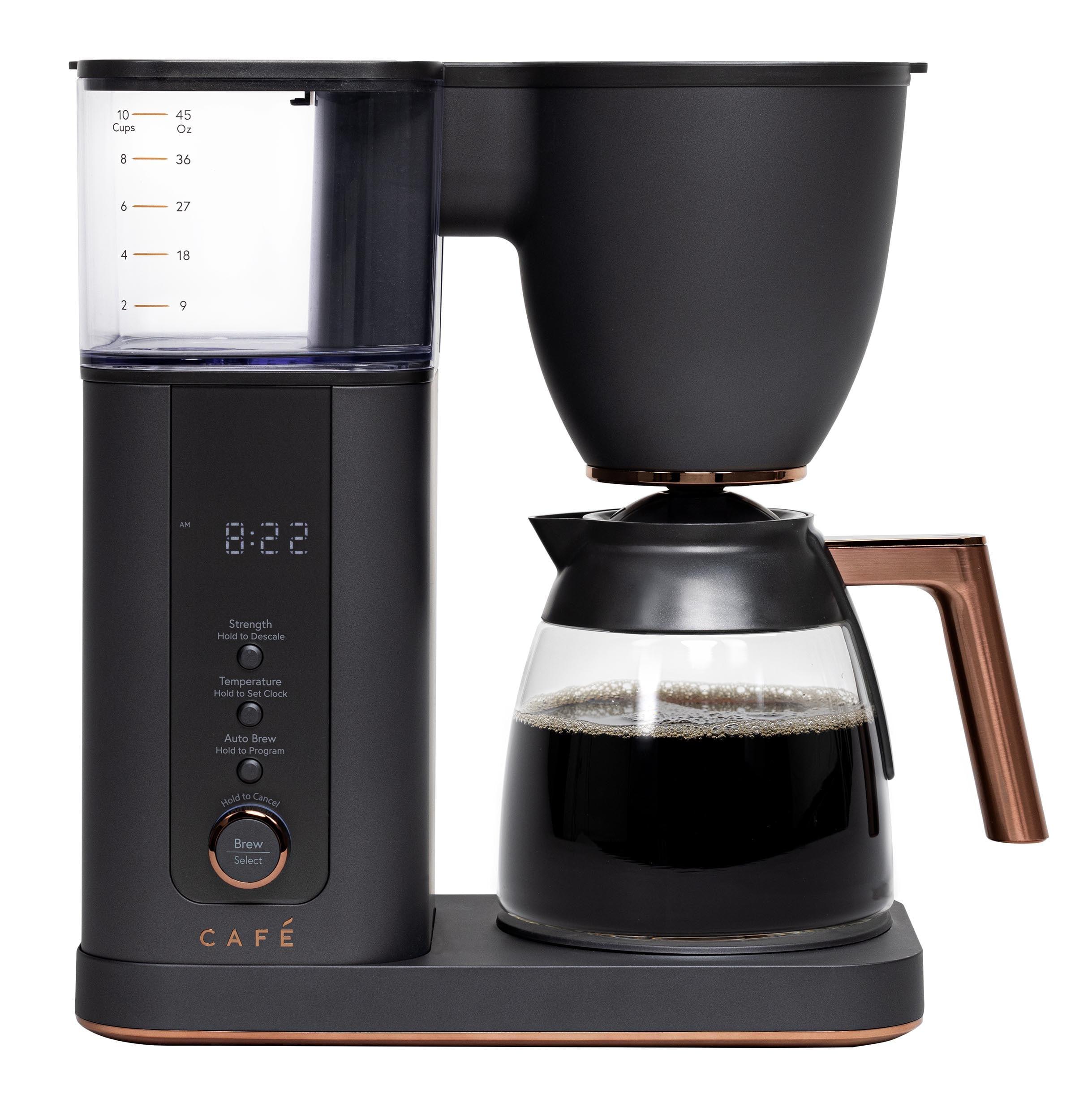 Café ™ Matte Black 10-Cup Drip Coffee Maker with Glass Carafe