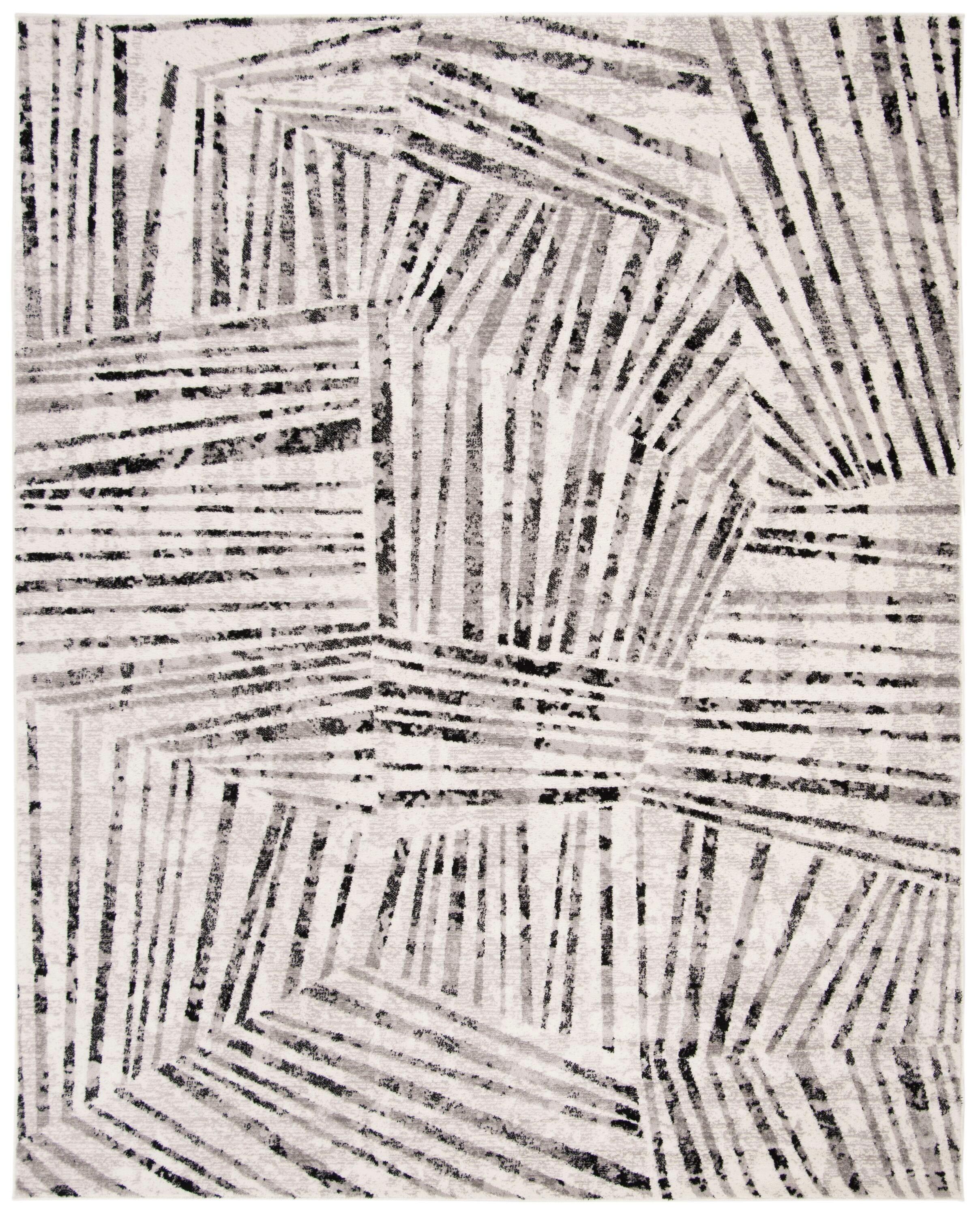 SAFAVIEH Skyler Carlene Geometric Area Rug, Grey/Ivory, 9' x 12'