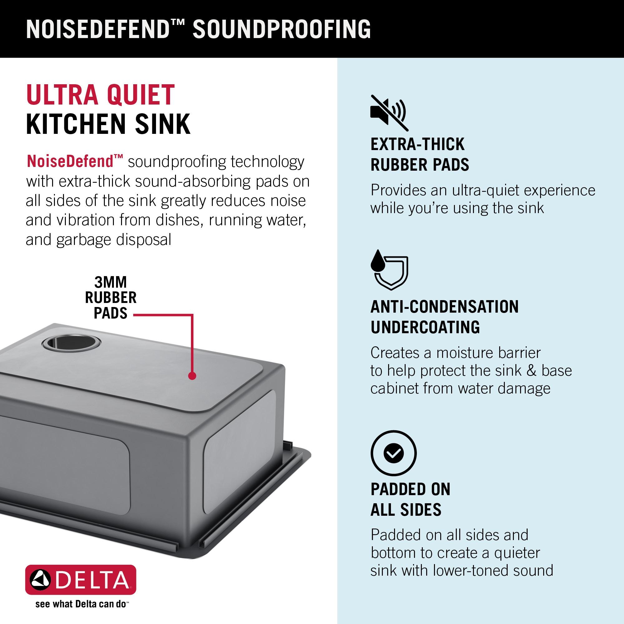 Delta Marca™ Drop-In Undermount Stainless Steel Single Bowl Kitchen Sink with Accessories