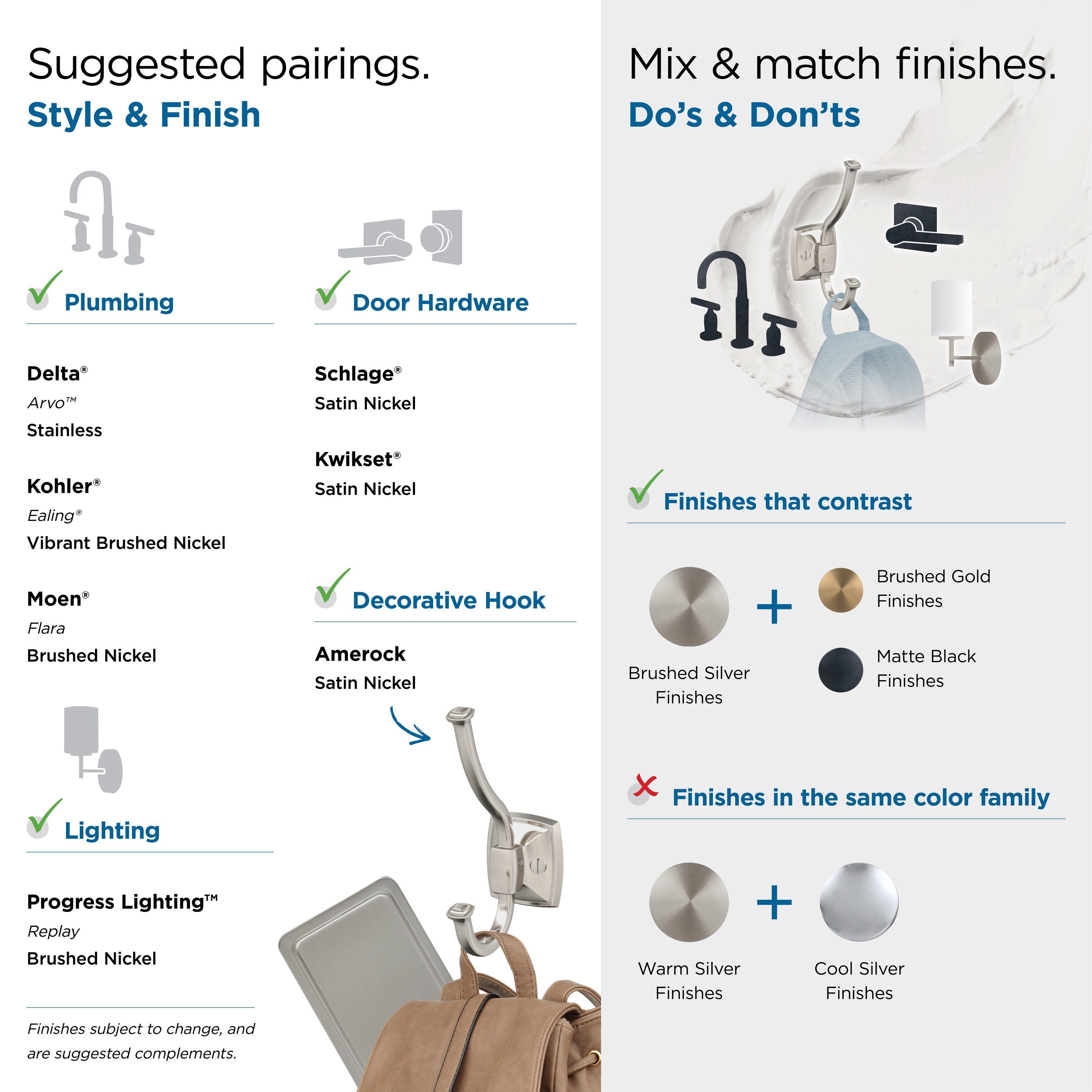 Kinsale Transitional Double Prong Decorative Wall Hook