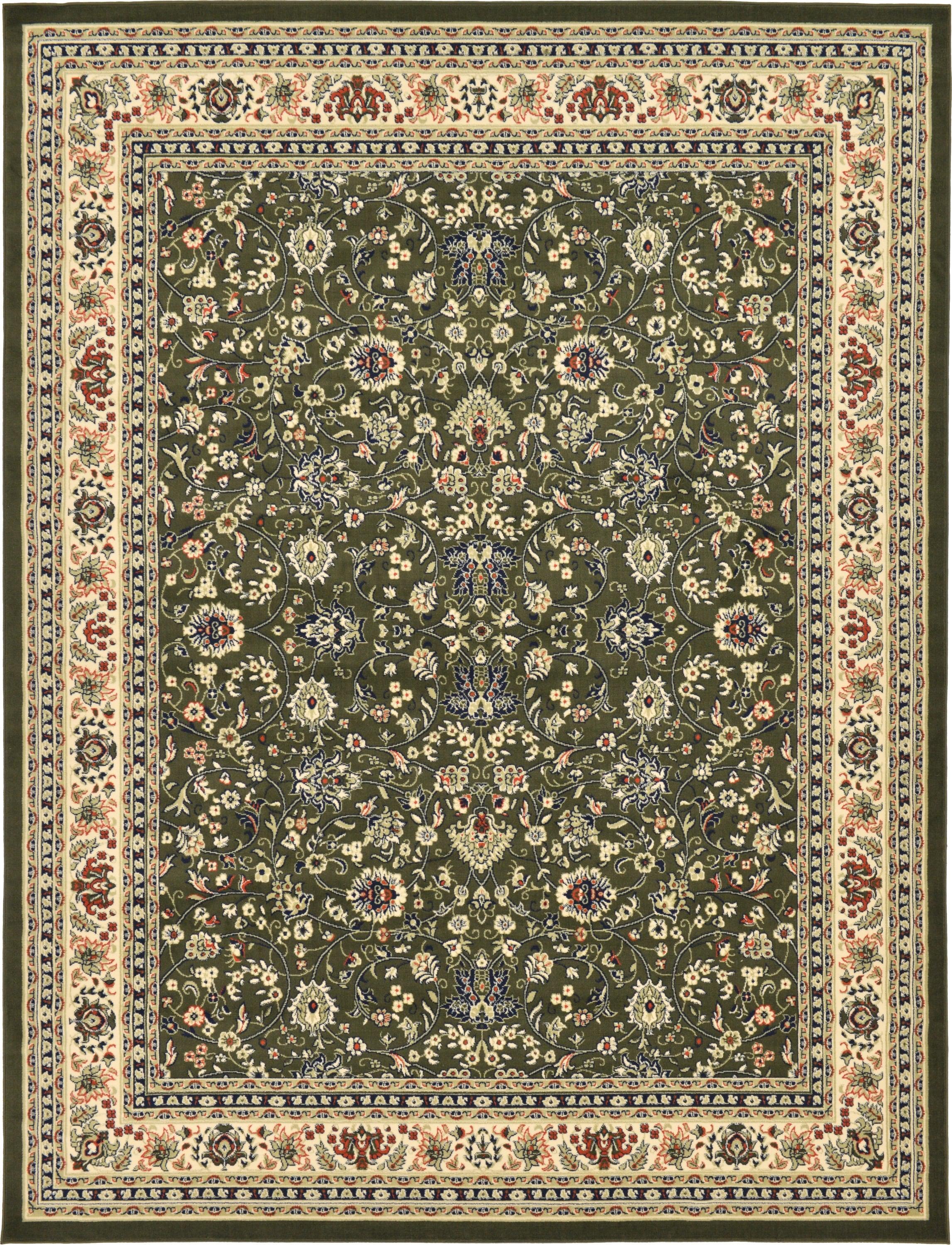 Unique Loom 9' 10 x 13' 1 Sialk Hill Washington Green Area Rug