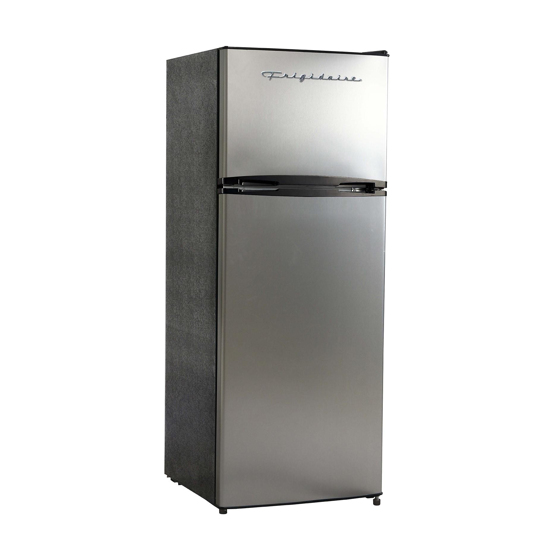 Frigidaire 7.5 cu ft top-Mount Refrigerator - Platinum: Stainless Steel, Freestanding, Adjustable Shelves, Reversible Door