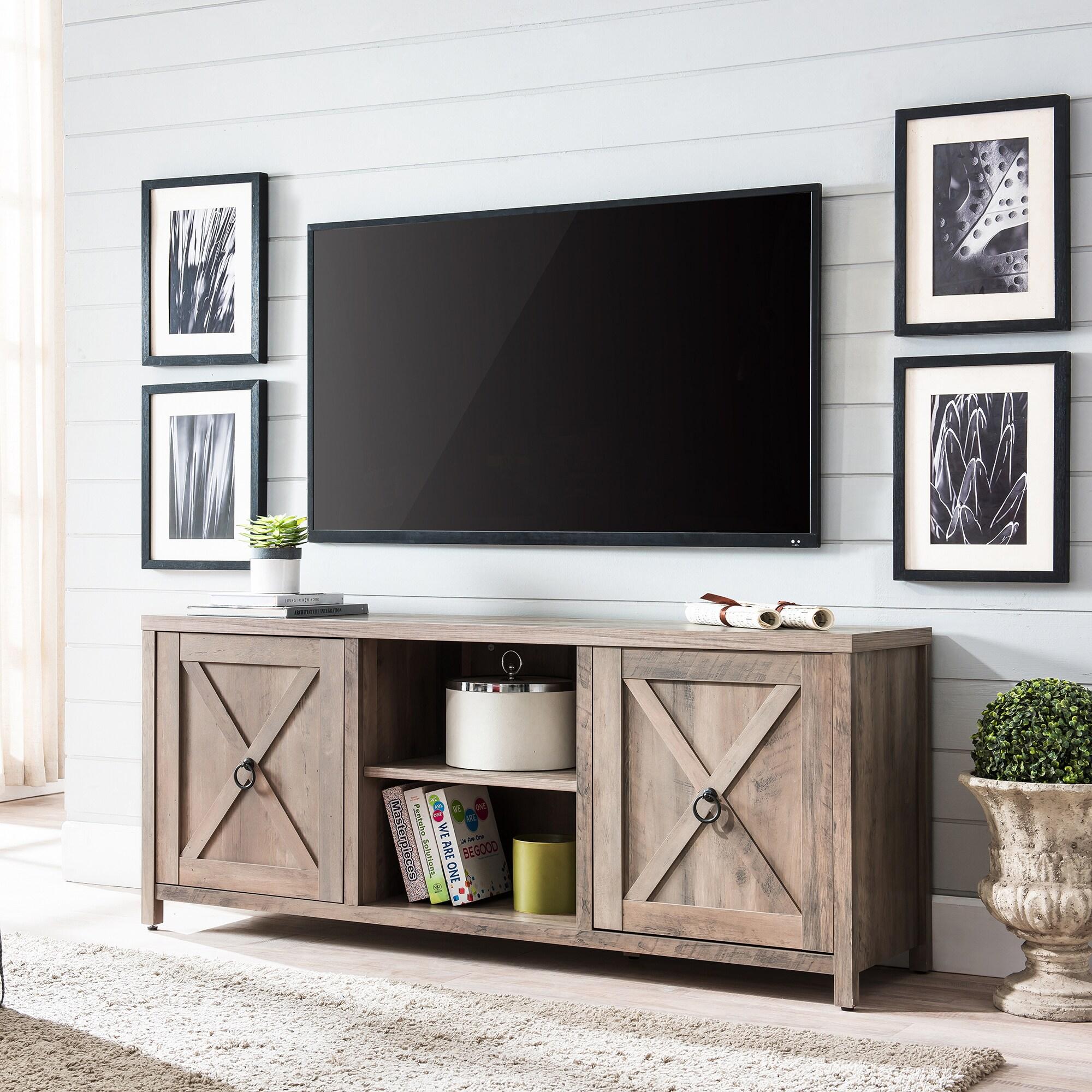 Evelyn&Zoe Granger Rectangular TV Stand for TV's up to 65", Gray Oak