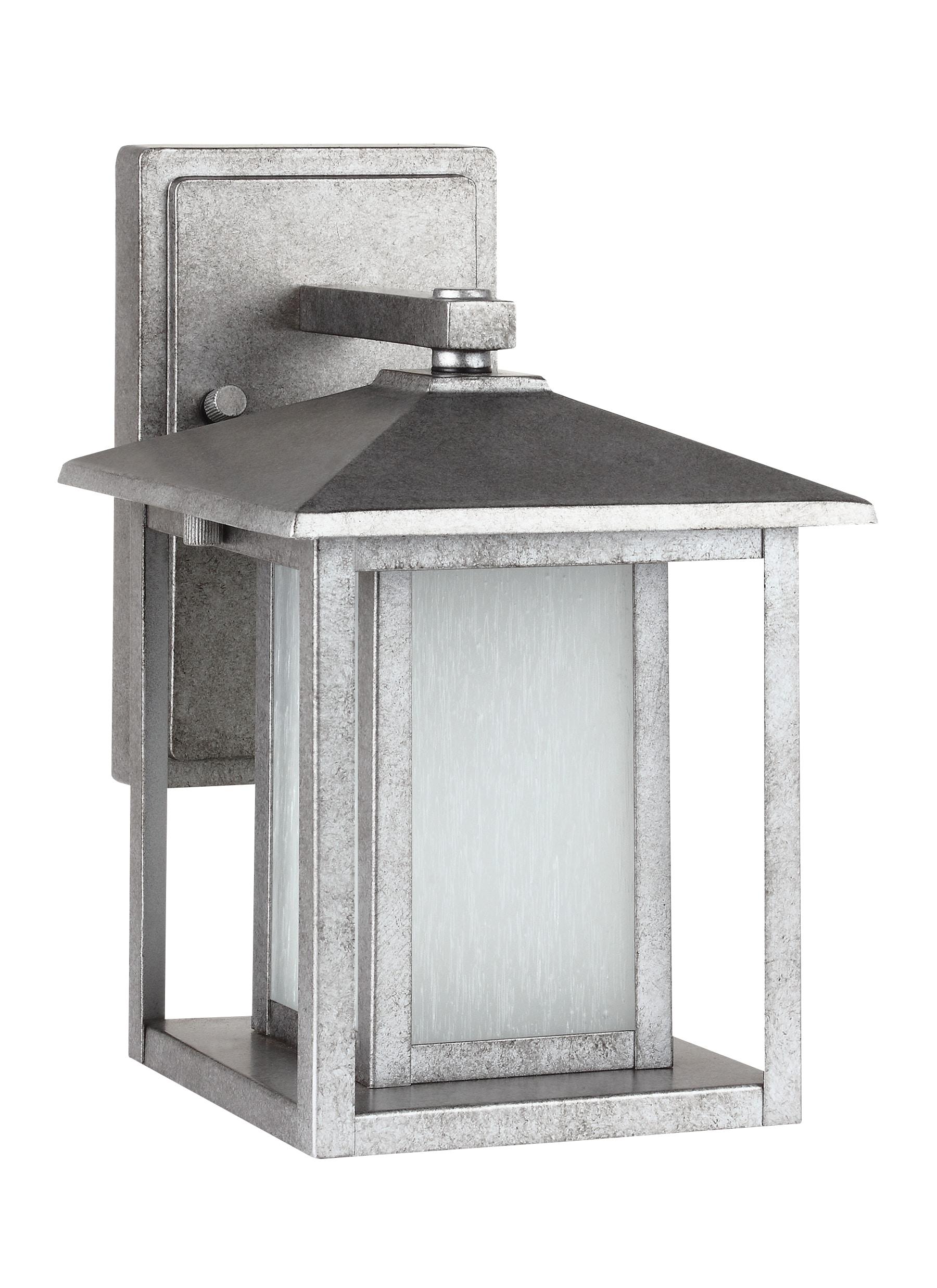 Hunnington 1-Light Weathered Pewter Outdoor 11 in. Wall Lantern Sconce