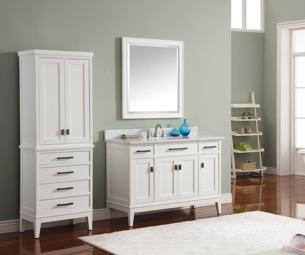 Madison 48" White Solid Wood Freestanding Vanity Base