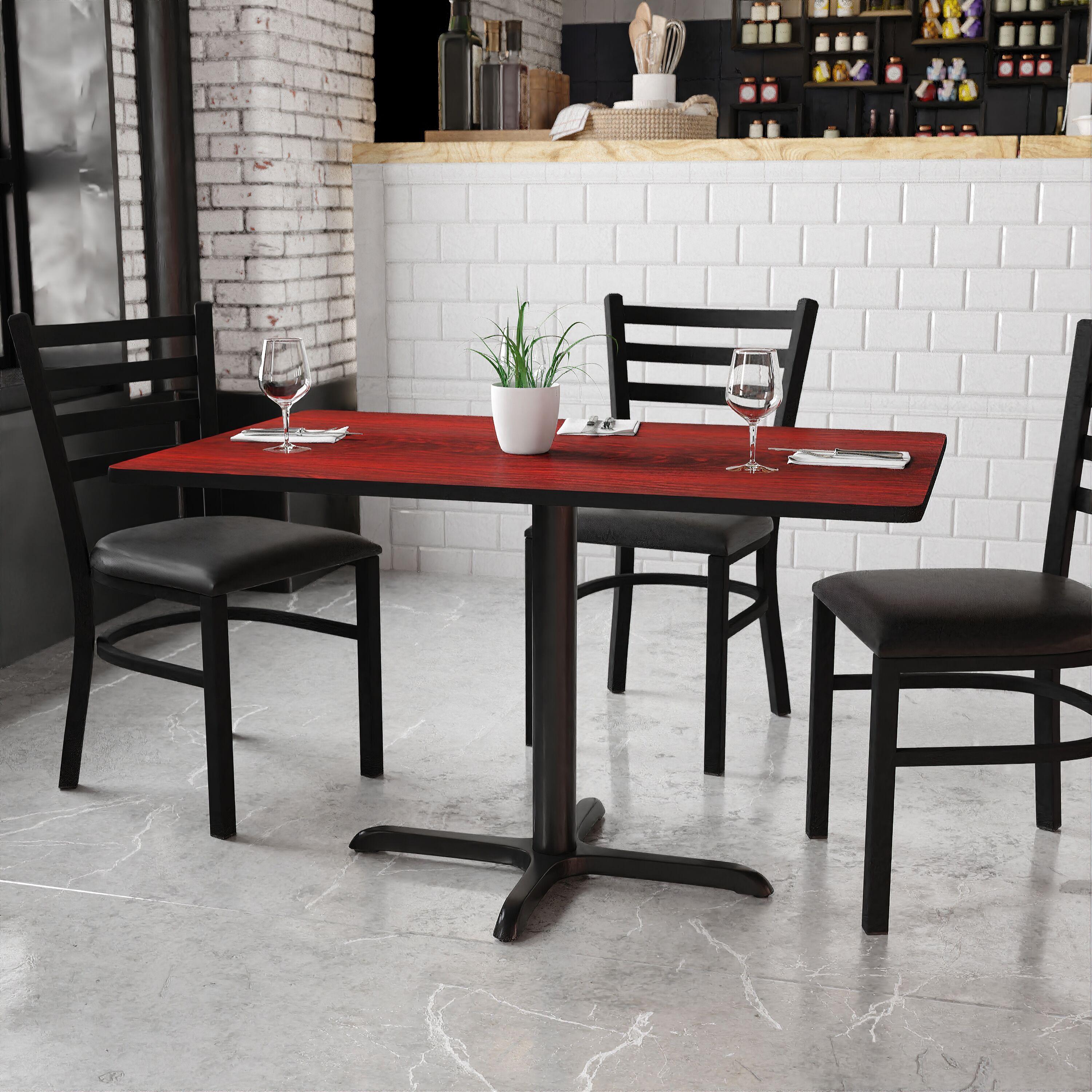 Flash Furniture 30'' x 48'' Rectangular Mahogany Laminate Table Top with 23.5'' x 29.5'' Table Height Base