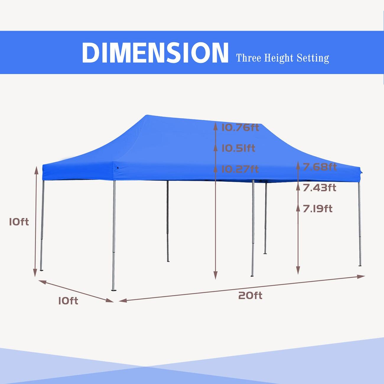 Ainfox 10 x 20 ft Pop up Outdoor Canopy Tent,Portable Shade Instant Folding Gazebo Tent,Blue