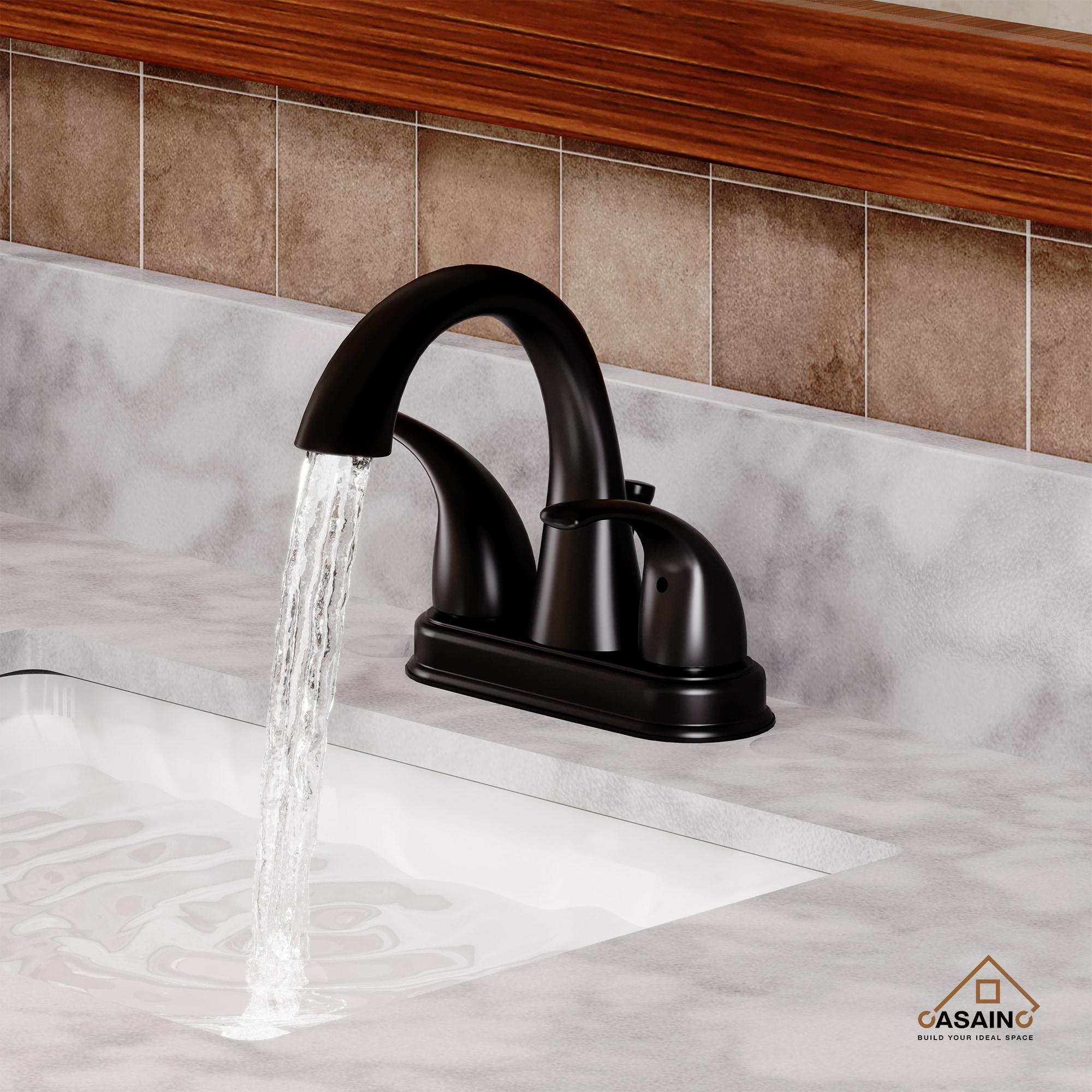 2 Handle Bathroom Faucet with Drain