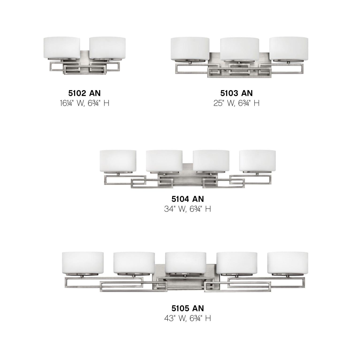 5103AN-LED-Hinkley Lighting-Lanza - 3 Light Bath Vanity in Transitional Style - 25 Inches Wide by 6.75 Inches High-Antique Nickel Finish-LED Lamping