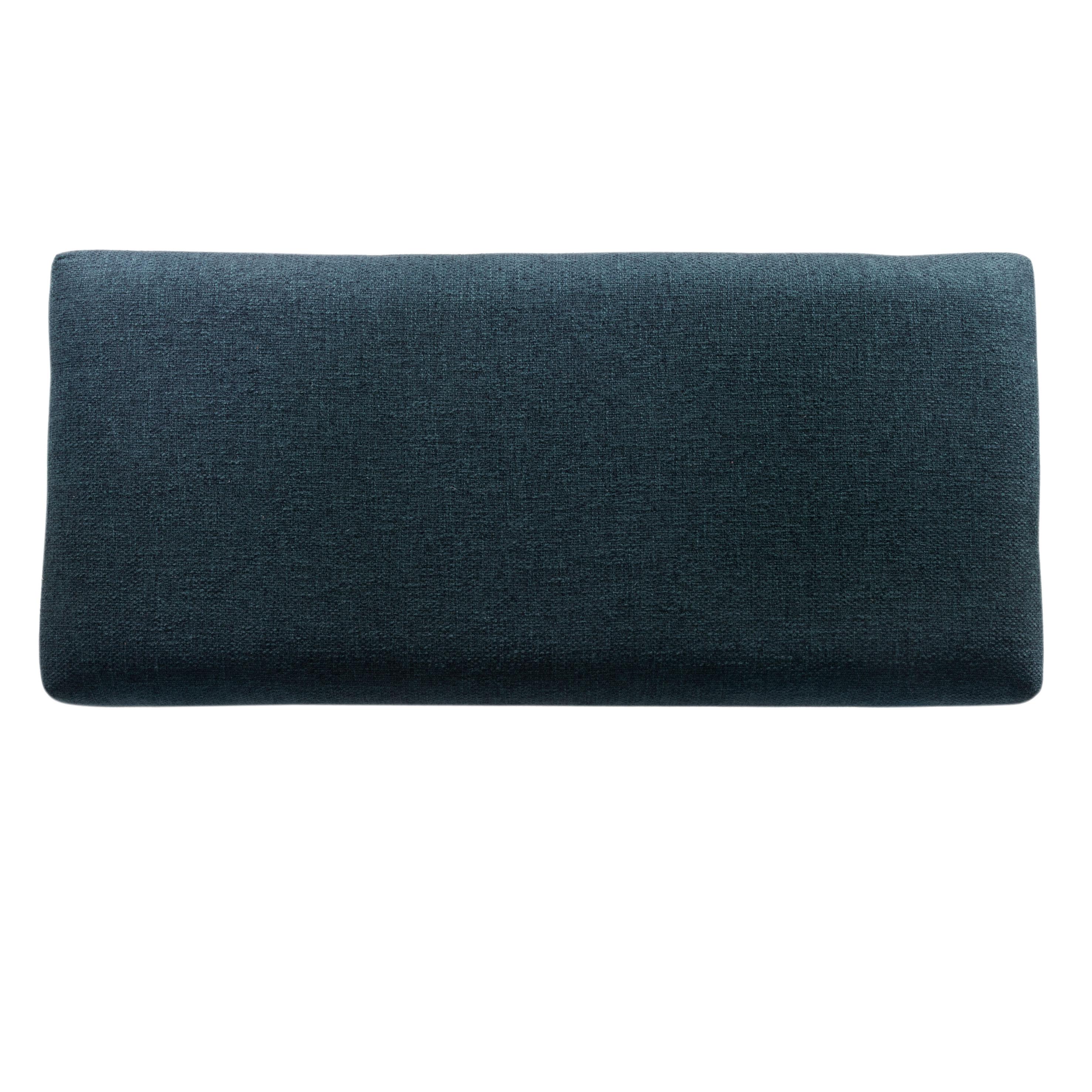 HomePop Storage Bench Navy: Upholstered Ottoman with Foam Cushion, Mid-Century Modern Bedroom Furniture with Storage, No Assembly Required