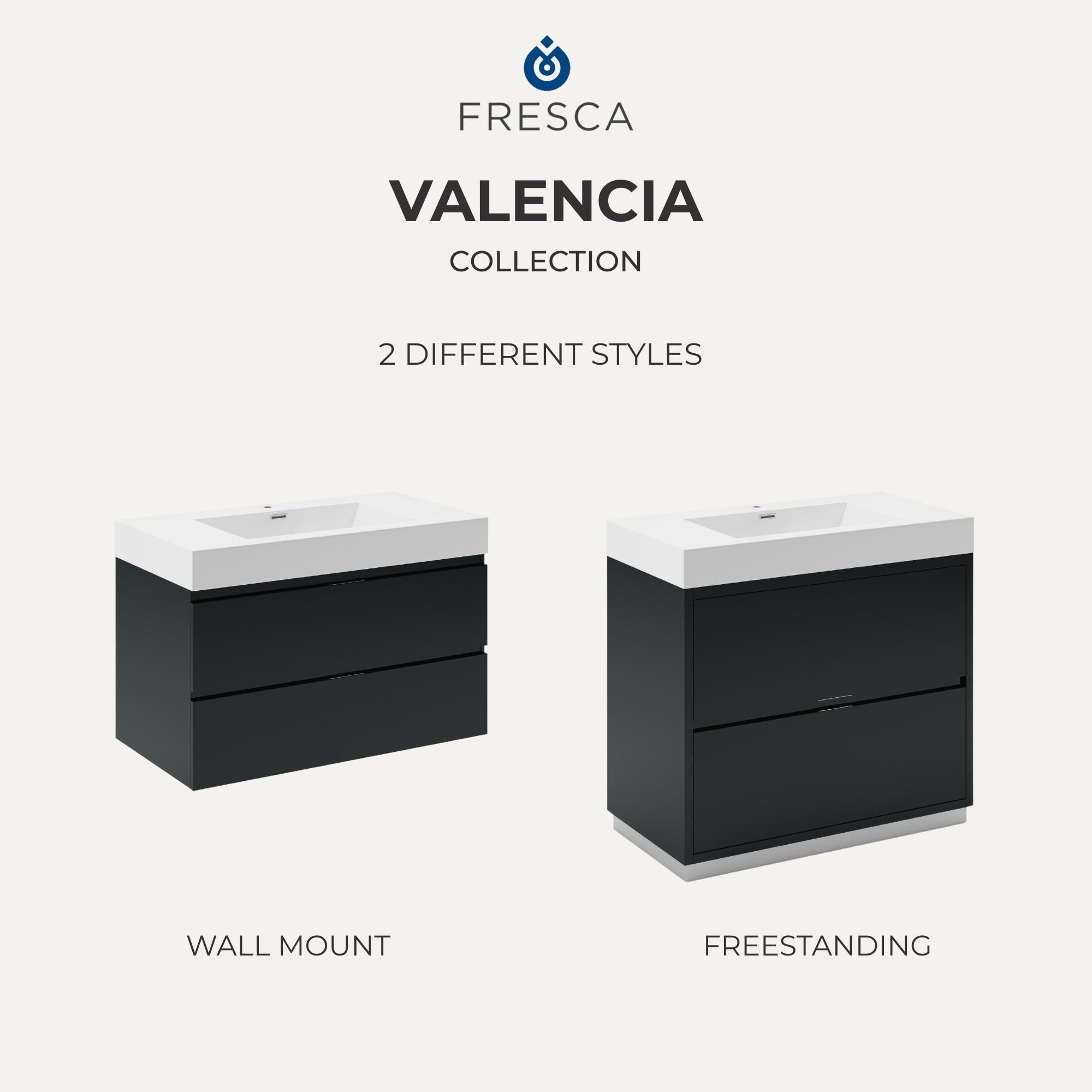 Valencia 24" Wall Mount Single Sink Bathroom Vanity Base Only (Top and Sink Not Included)