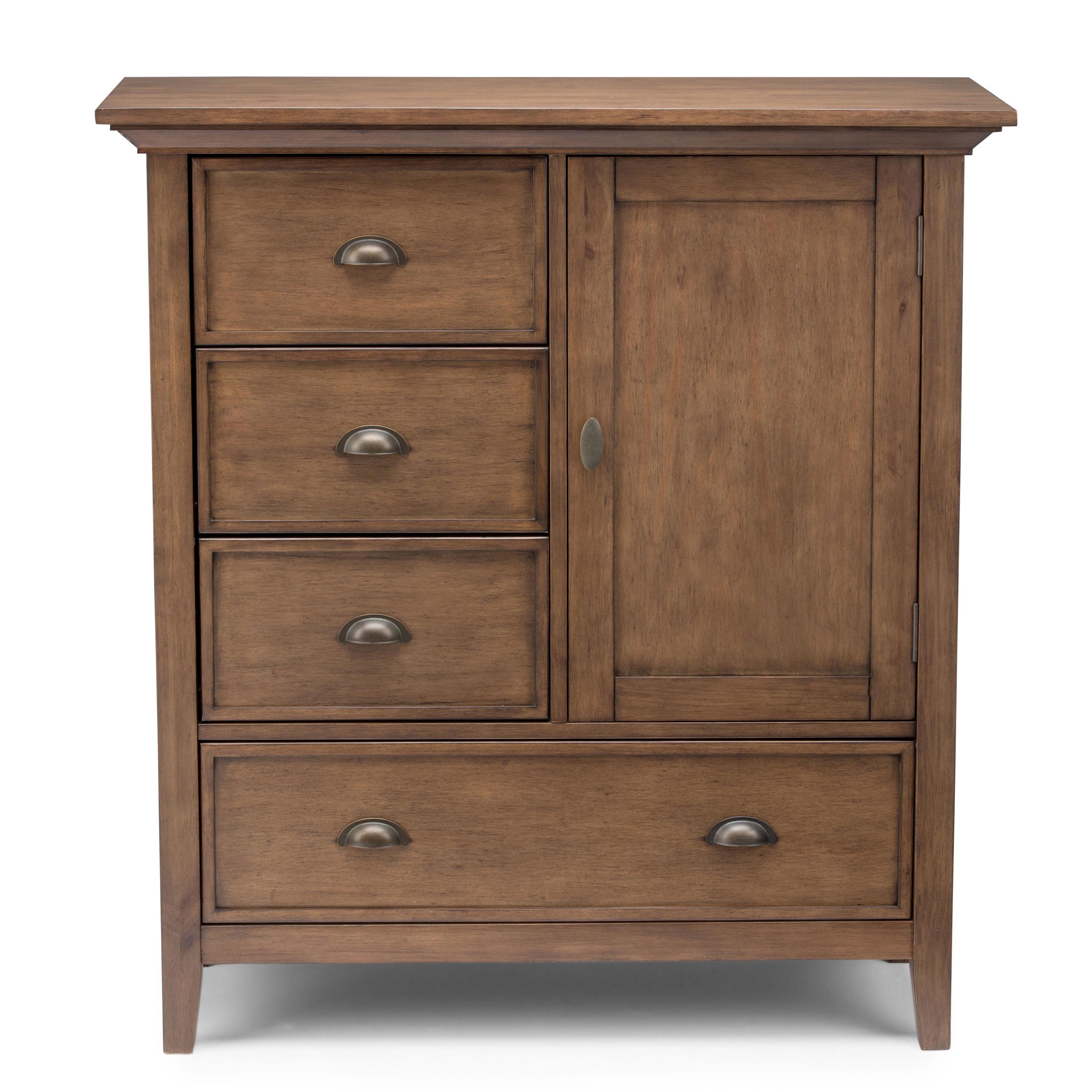 Simpli Home Redmond Wood 39" Transitional Medium Cabinet in Rustic Natural Brown