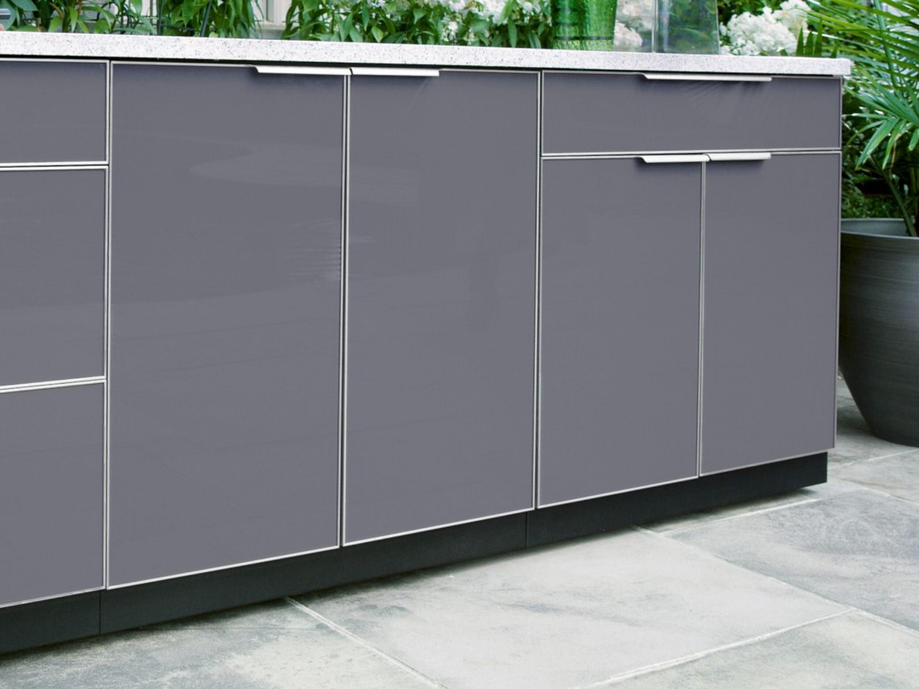 Outdoor Kitchen Aluminum 104" W x 23" D x 44.3" H 3-Piece Modular Cabinet Set