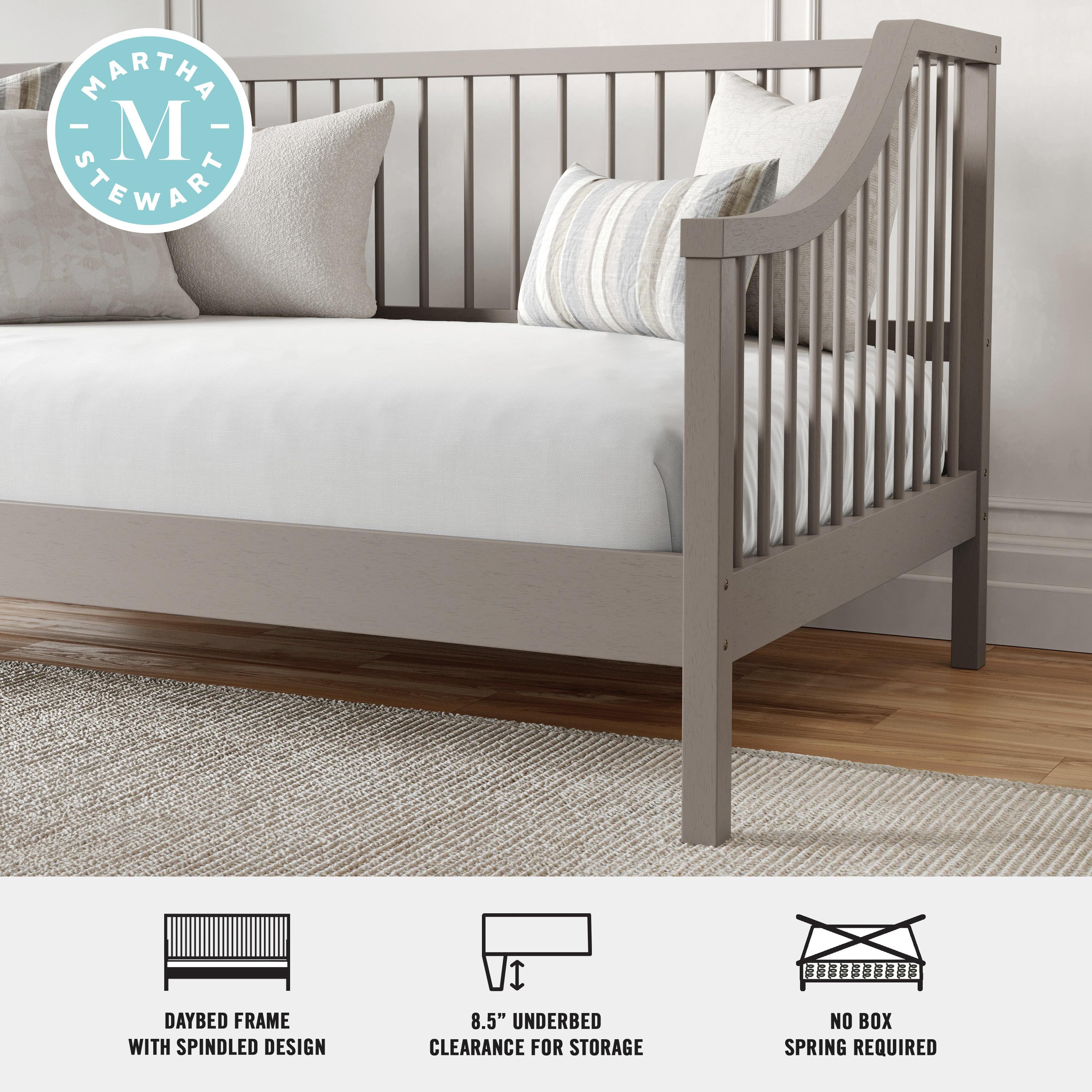 Martha Stewart Martha Stewart Neely Wooden Platform Daybed With Spindles And Wood Slat Foundation