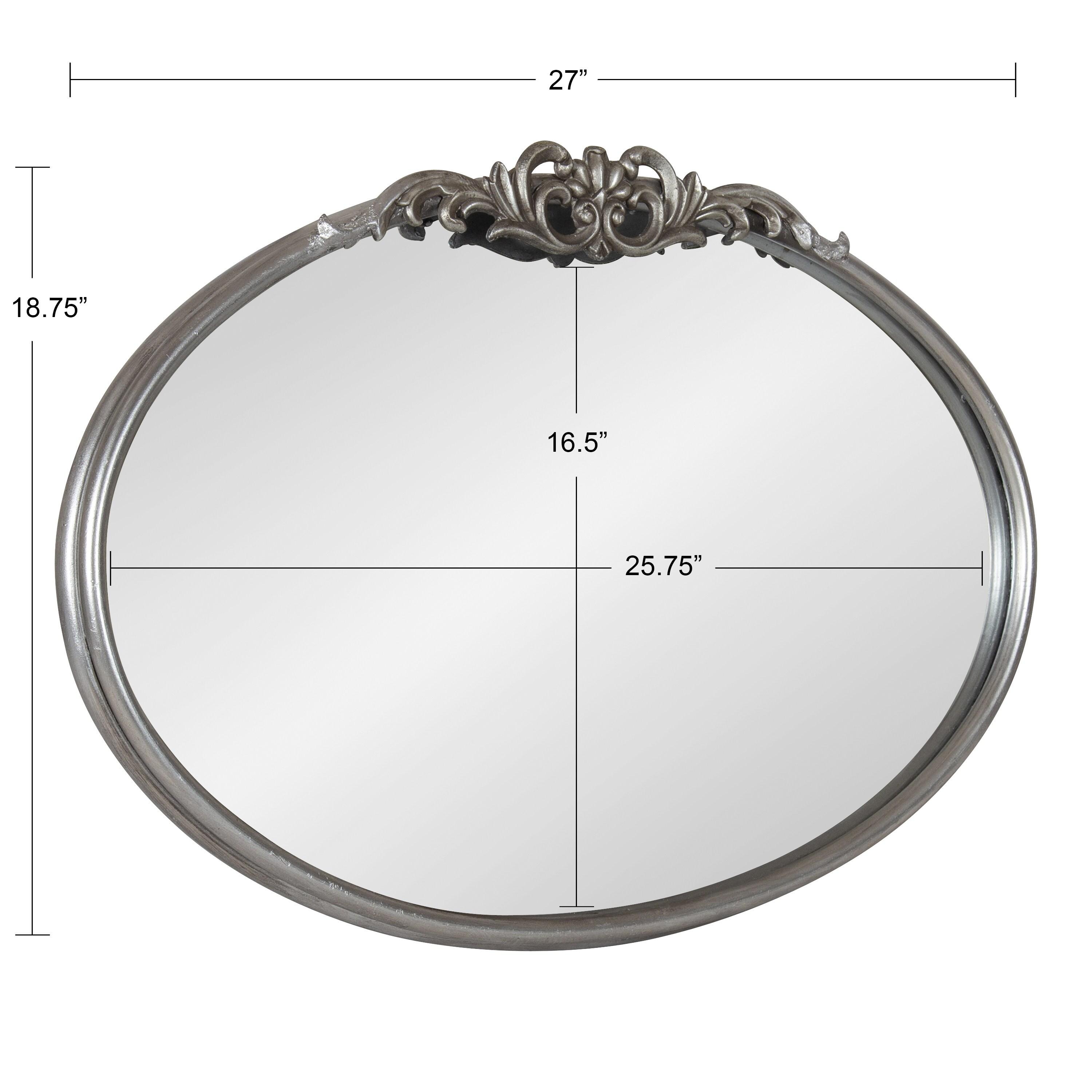 Kate & Laurel All Things Decor 27"x18.75" Arendahl Traditional Vertical Oval Wall Mirror Silver: No Assembly, Metal Frame, Wall Mount