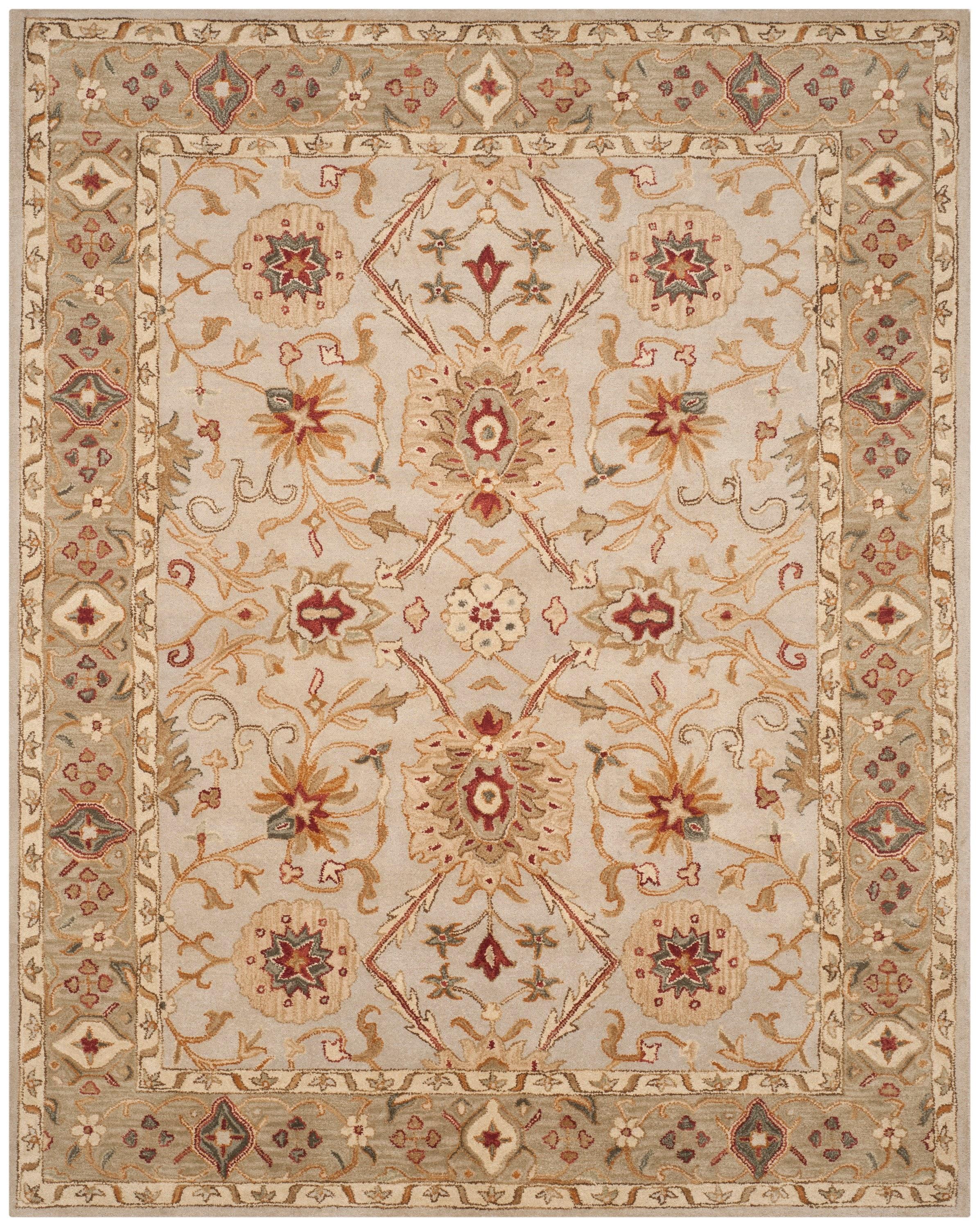 Antiquity AT816 Hand Tufted Indoor Area Rug - Grey Beige/Sage - 8'3"x11' - Safavieh