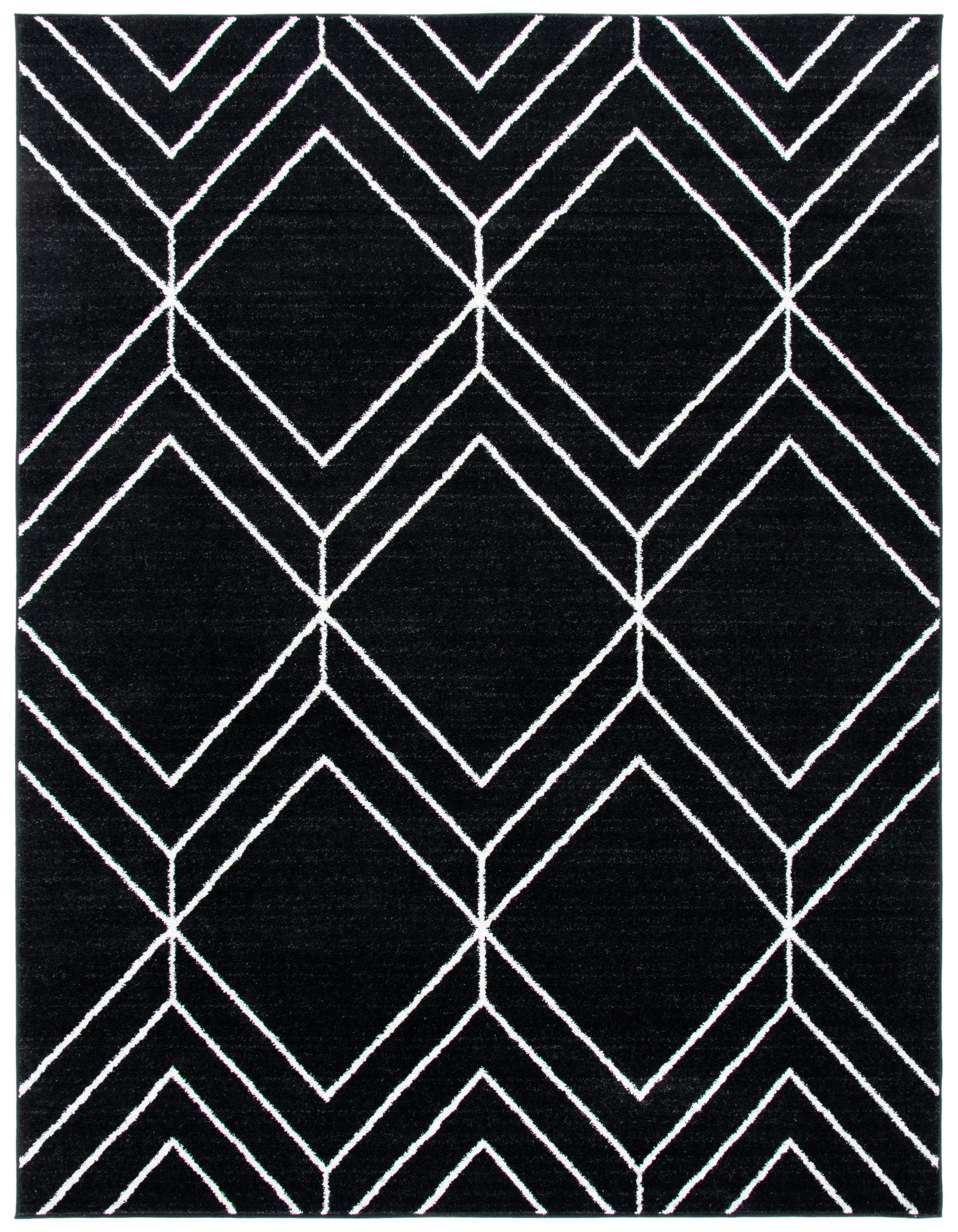 Adirondack ADR241 Machine Made Indoor Area Rug - Black/Ivory - 8'x10' - Safavieh
