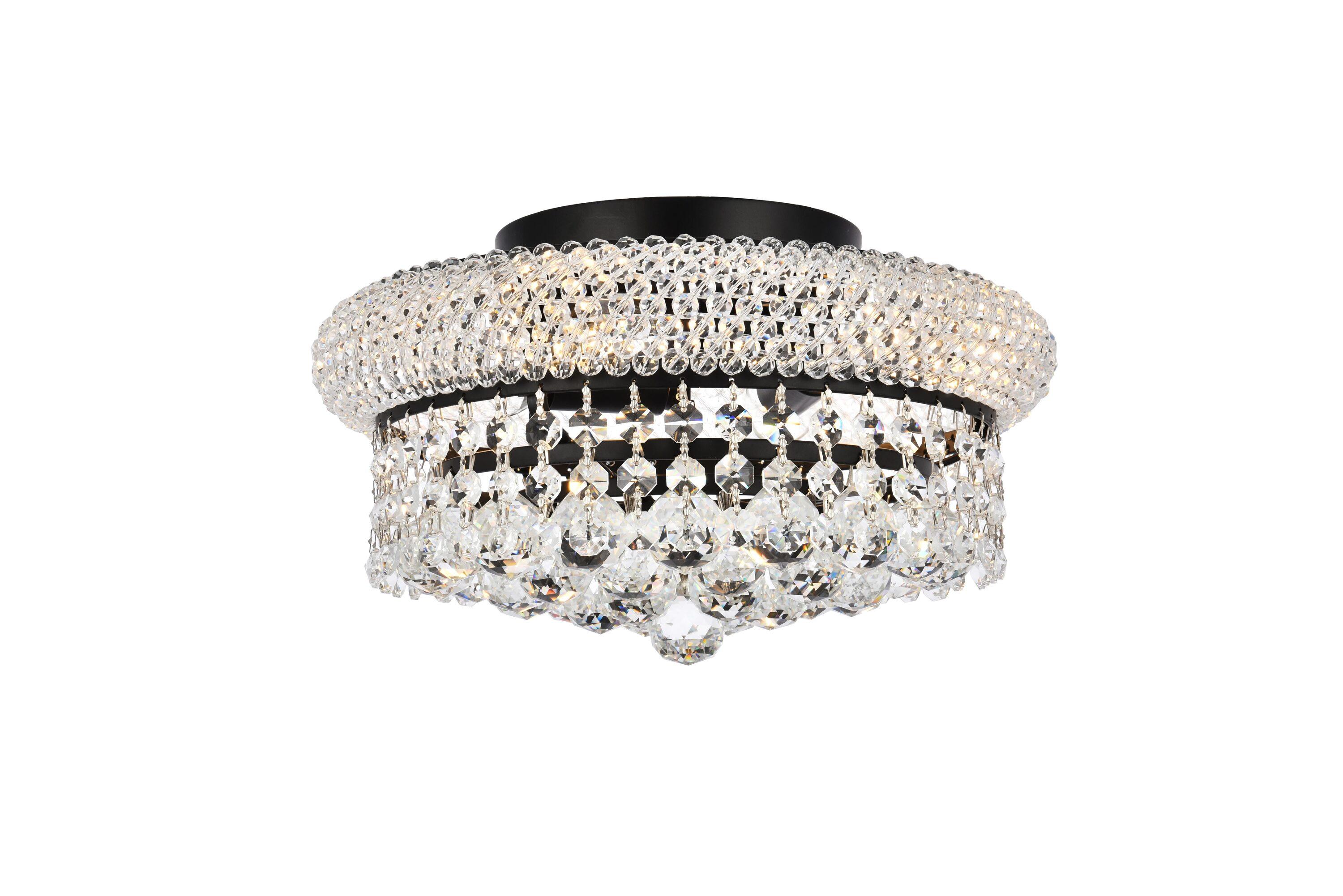 Elegant Lighting Primo 12 inch black flush mount