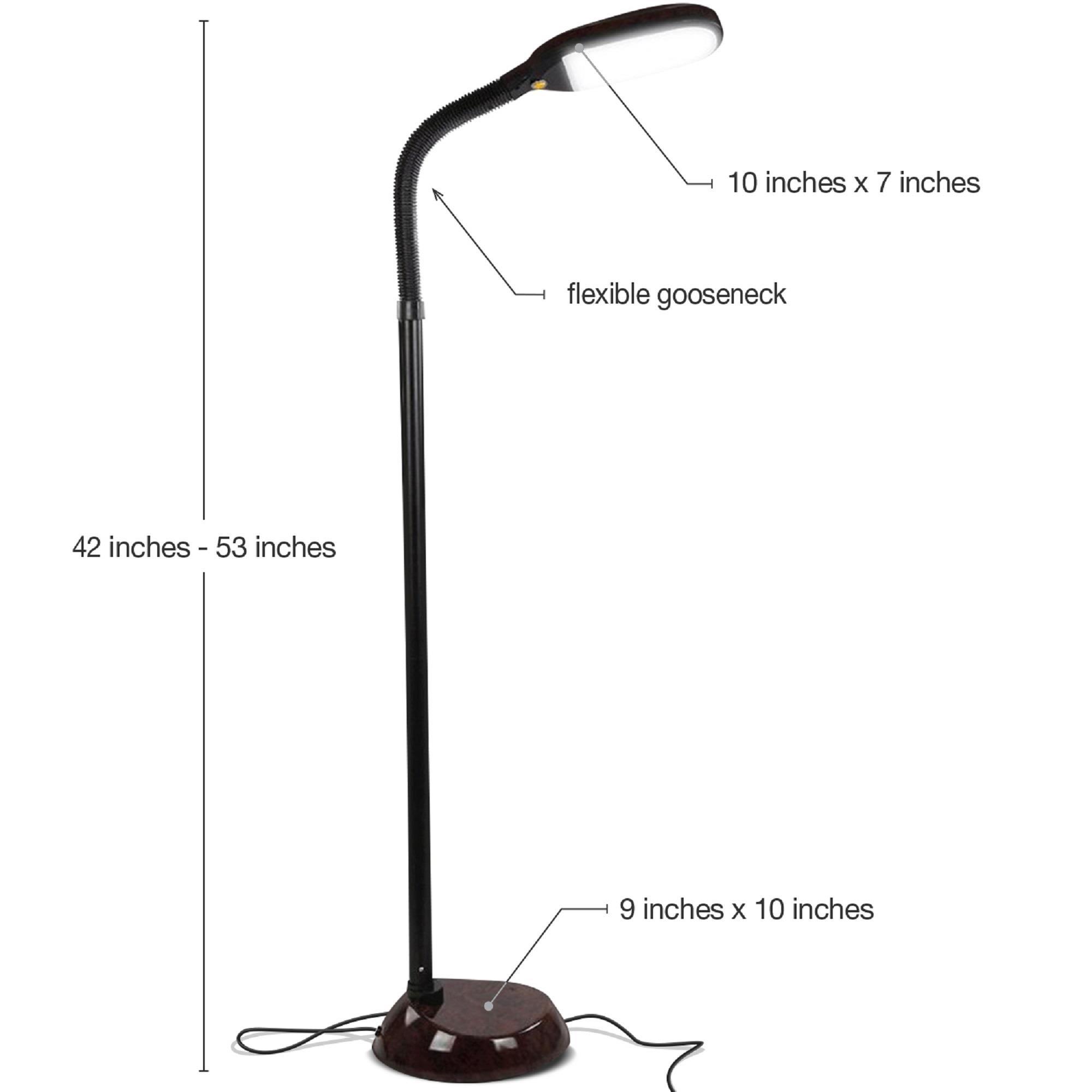 Brightech Litespan 53 in. Industrial Dimmable LED Floor Lamp with Height Adjustable Gooseneck Head