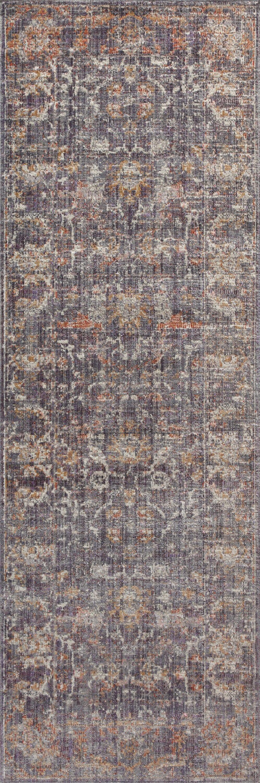 Chris Loves Julia x Loloi Rosemarie Oriental Graphite/Gold Rust/Ivory/Purple Area Rug