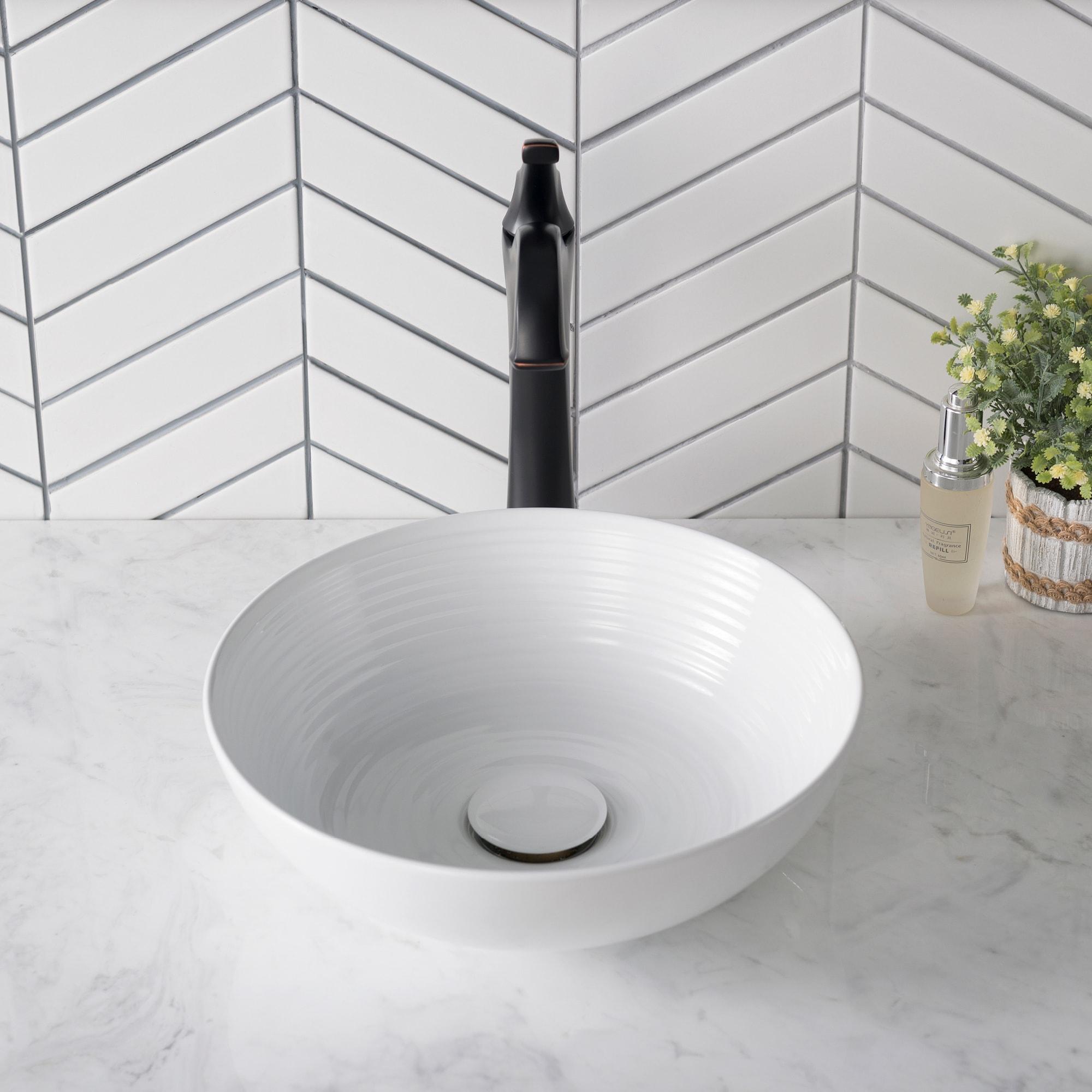 Thin ceramics Circular Vessel Bathroom Sink