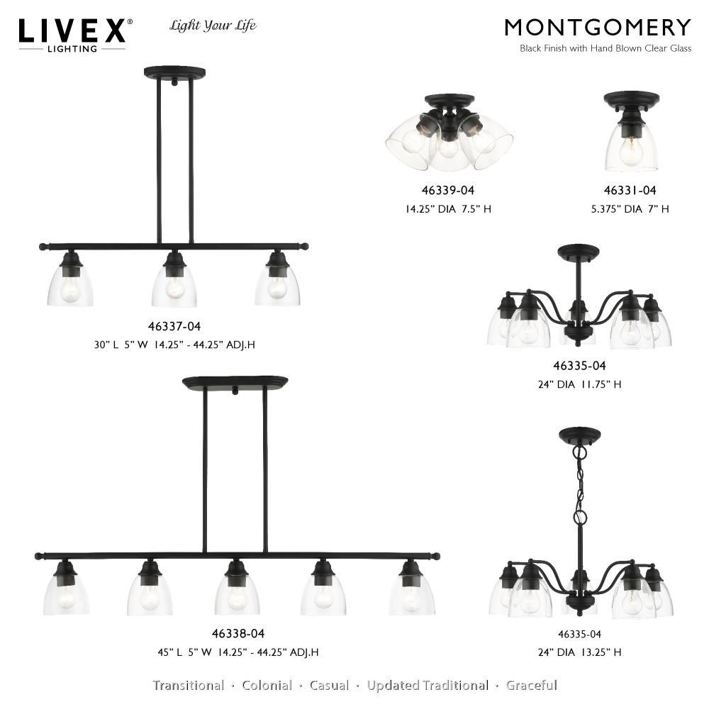 Livex Lighting Montgomery 5 - Light Chandelier in  Black