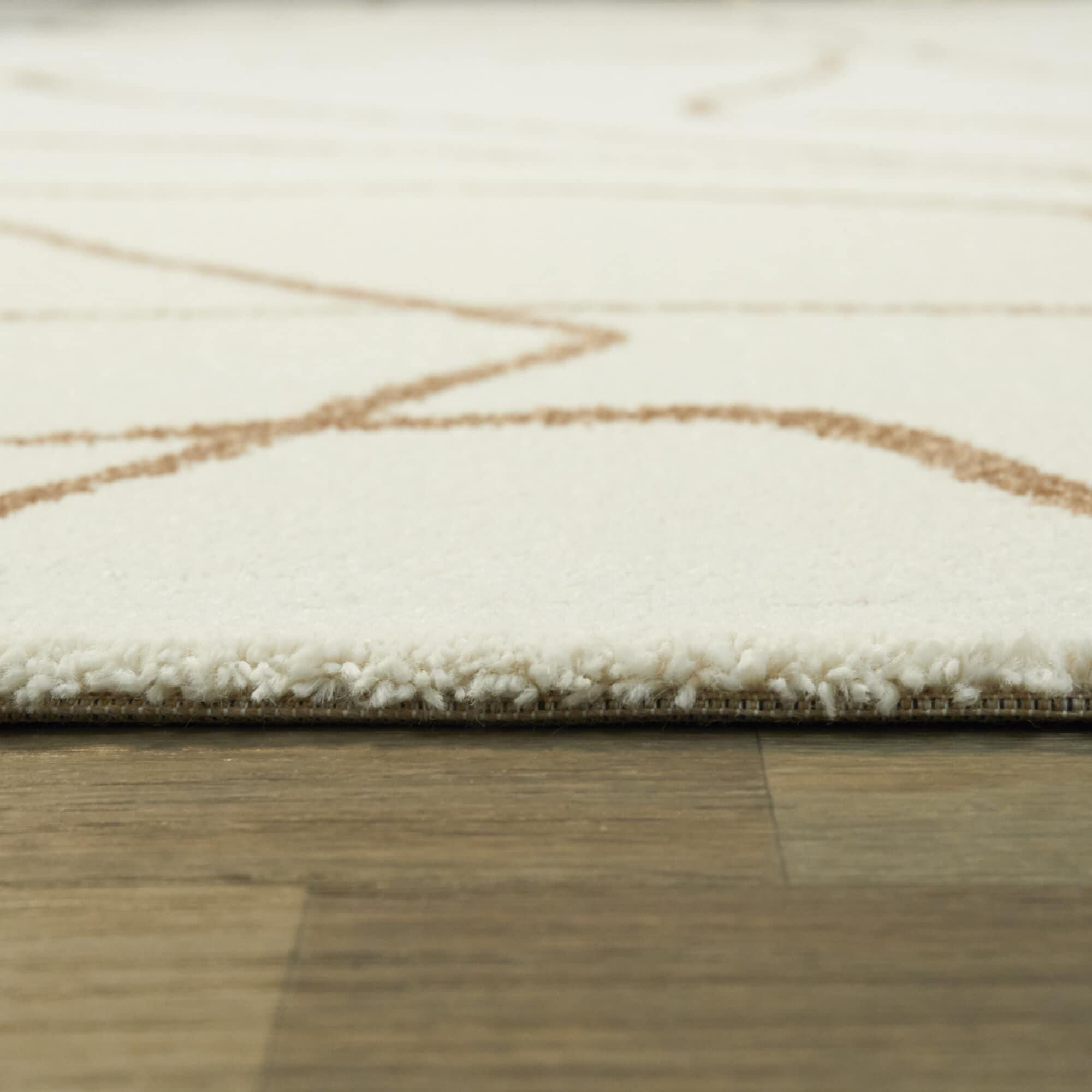 Descartes Abstract Modern Area Rug Rust 4'4" x 6' 4' x 6' Ivory