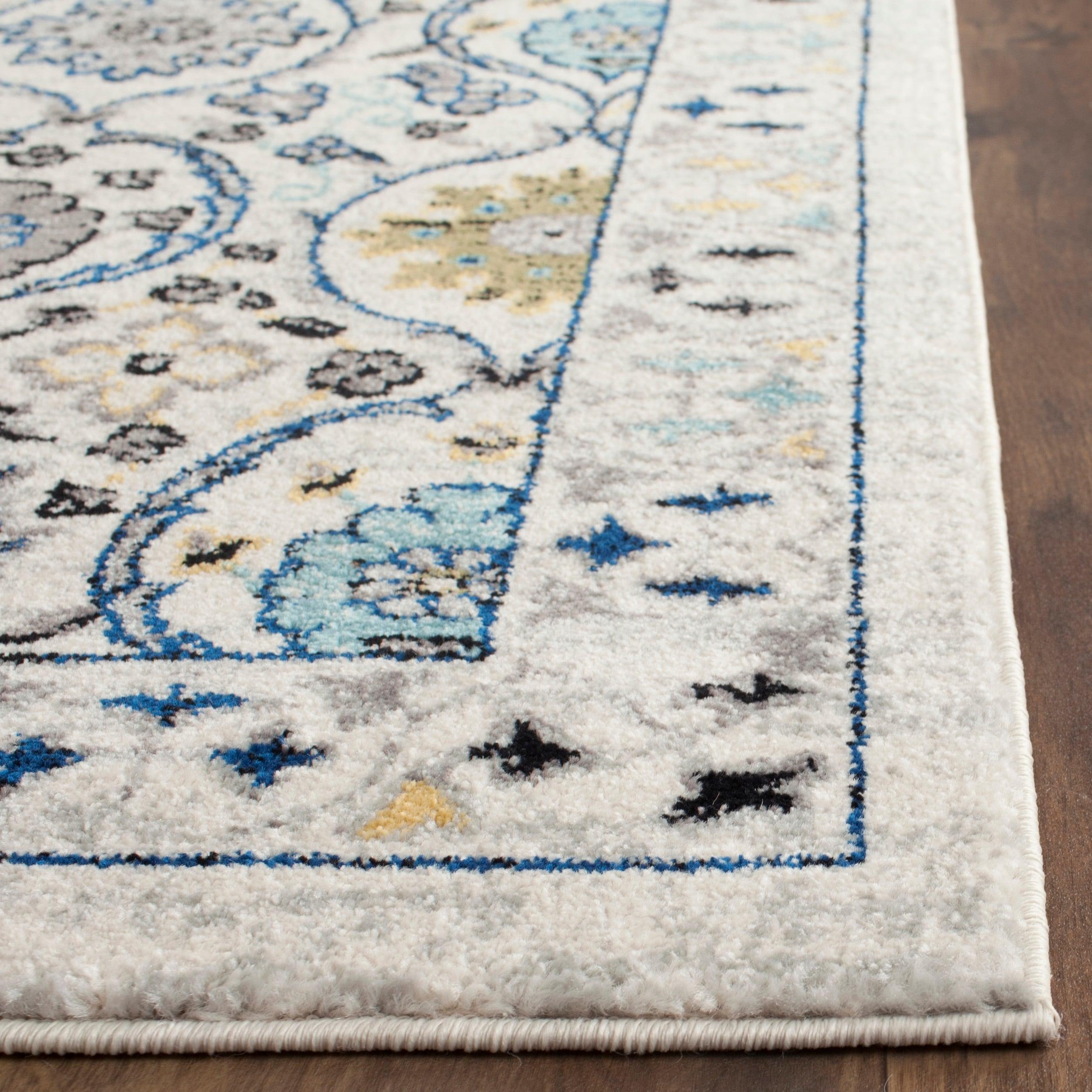 Evoke EVK210 Power Loomed Area Rug - Ivory/Blue - 6'7"x9' - Safavieh.