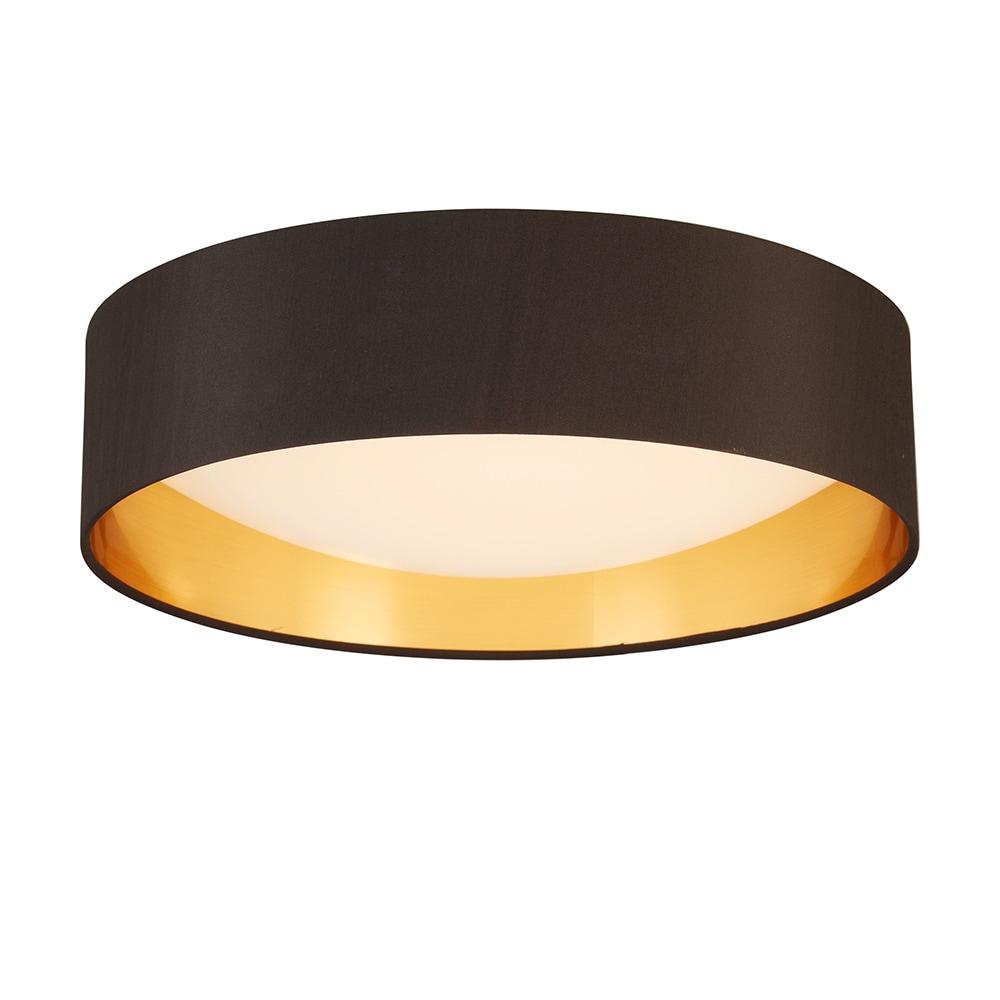 Eglo Lighting Orme 16 Inch Flush Mount Ceiling Light Fixture, Black & Gold