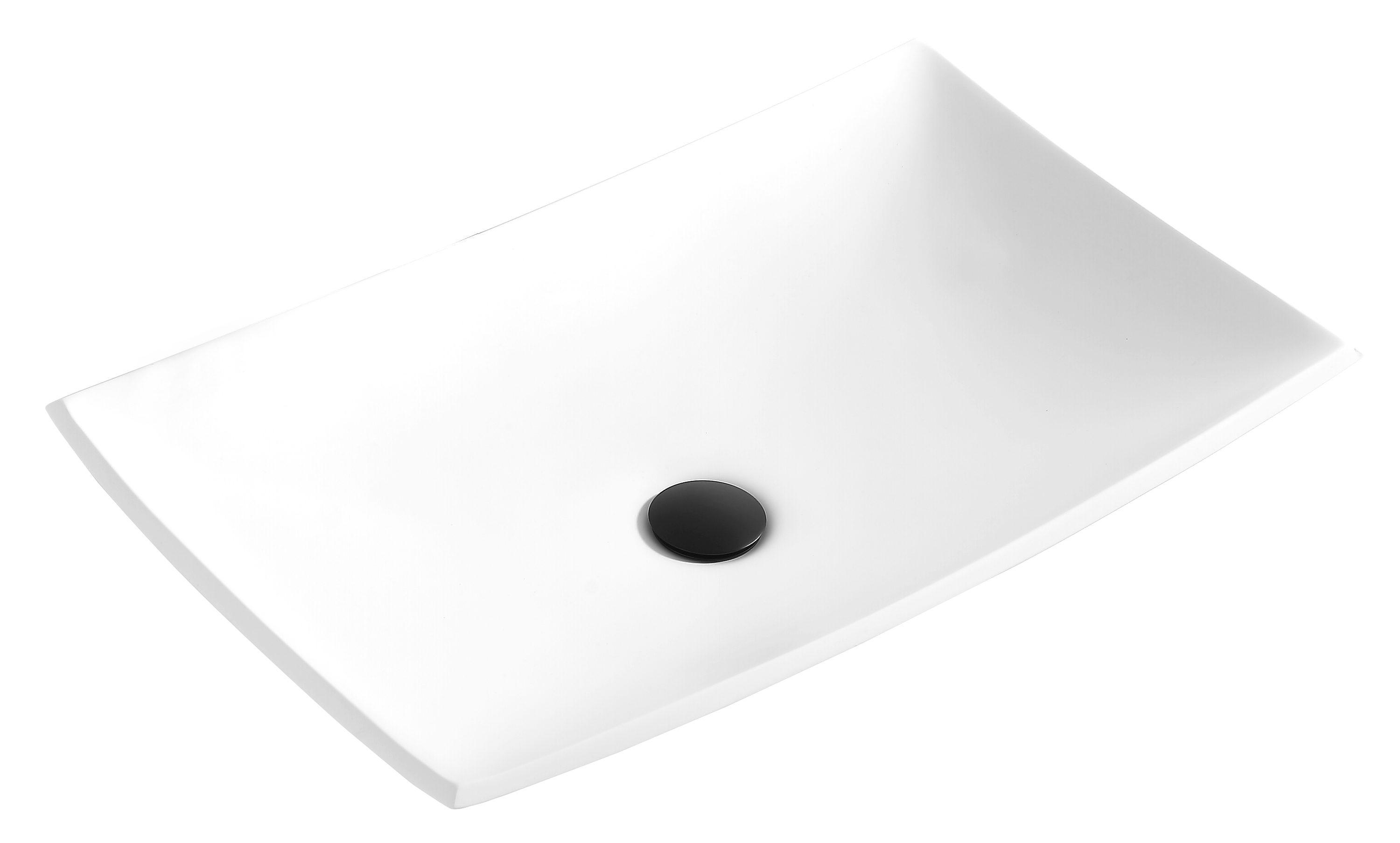 Karran Quattro 25-1/4'' X 15-1/2'' Matte White Acrylic Rectangular Vessel Sink