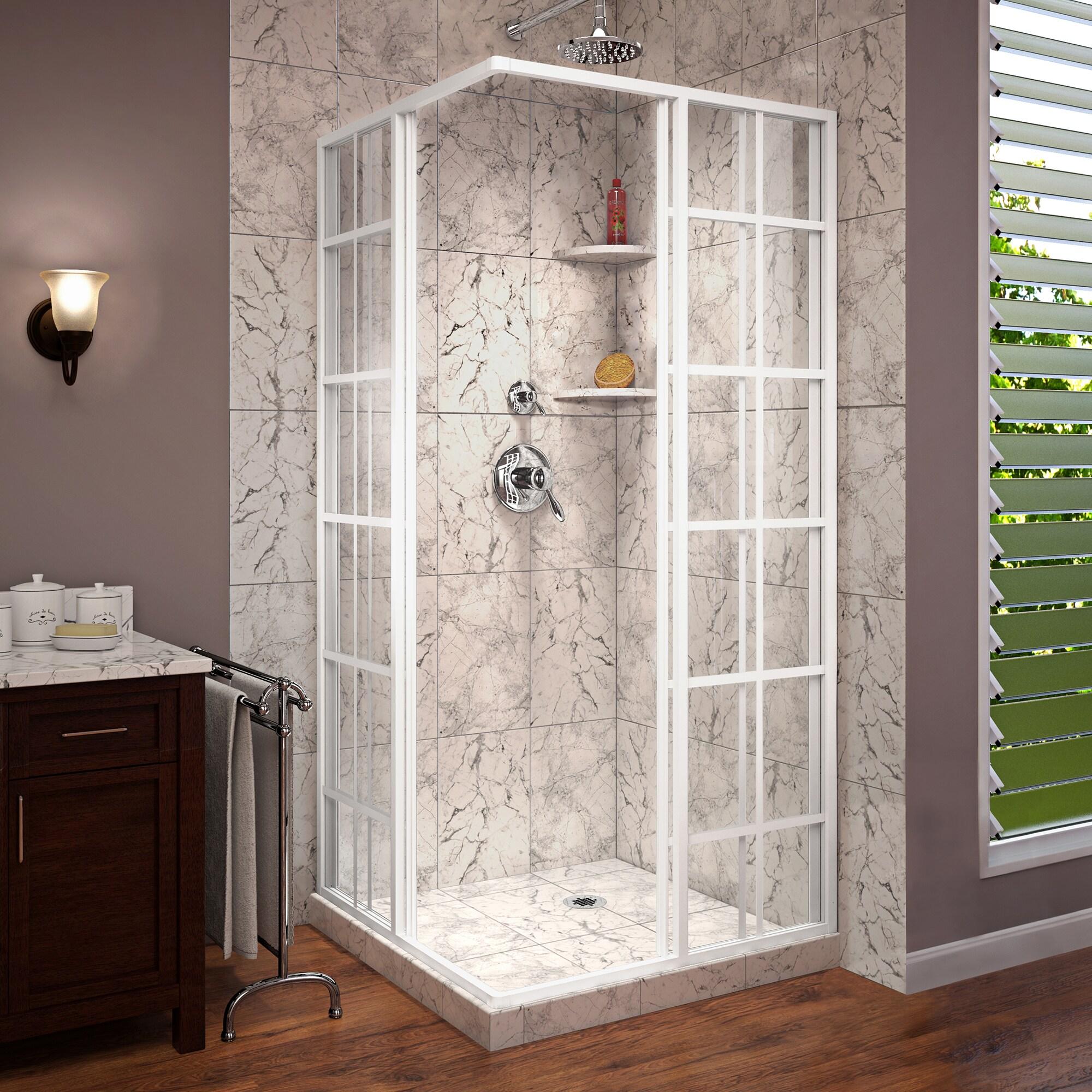 French Corner 34.5" W x 34.5" D x 72'' H Framed Square Shower Enclosure