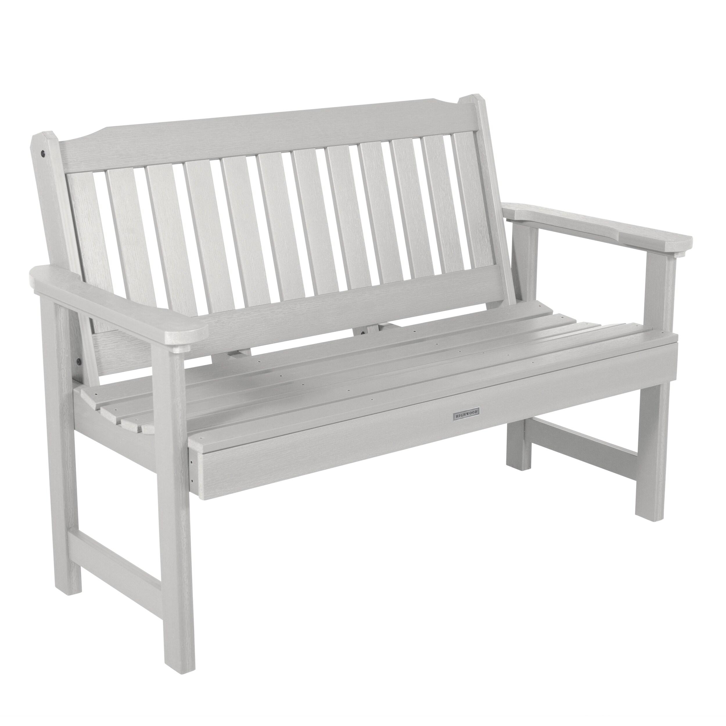 4' Lehigh Garden Bench White - highwood: Durable Poly Lumber, Fade-Resistant, 500lb Capacity