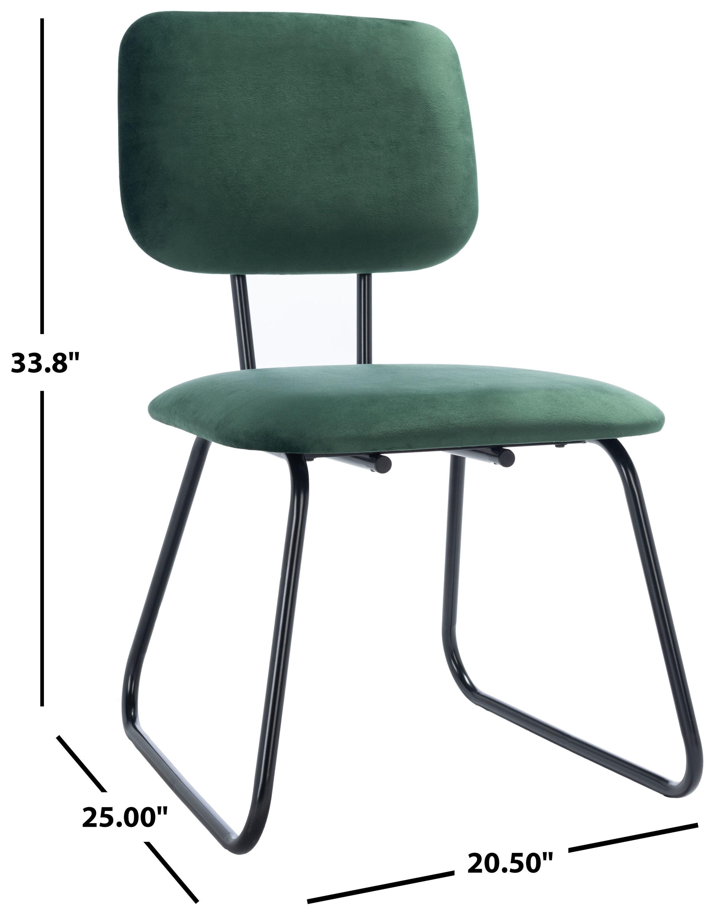 Chavelle Side Chair (Set Of 2) - Malachite Green/Black - Safavieh