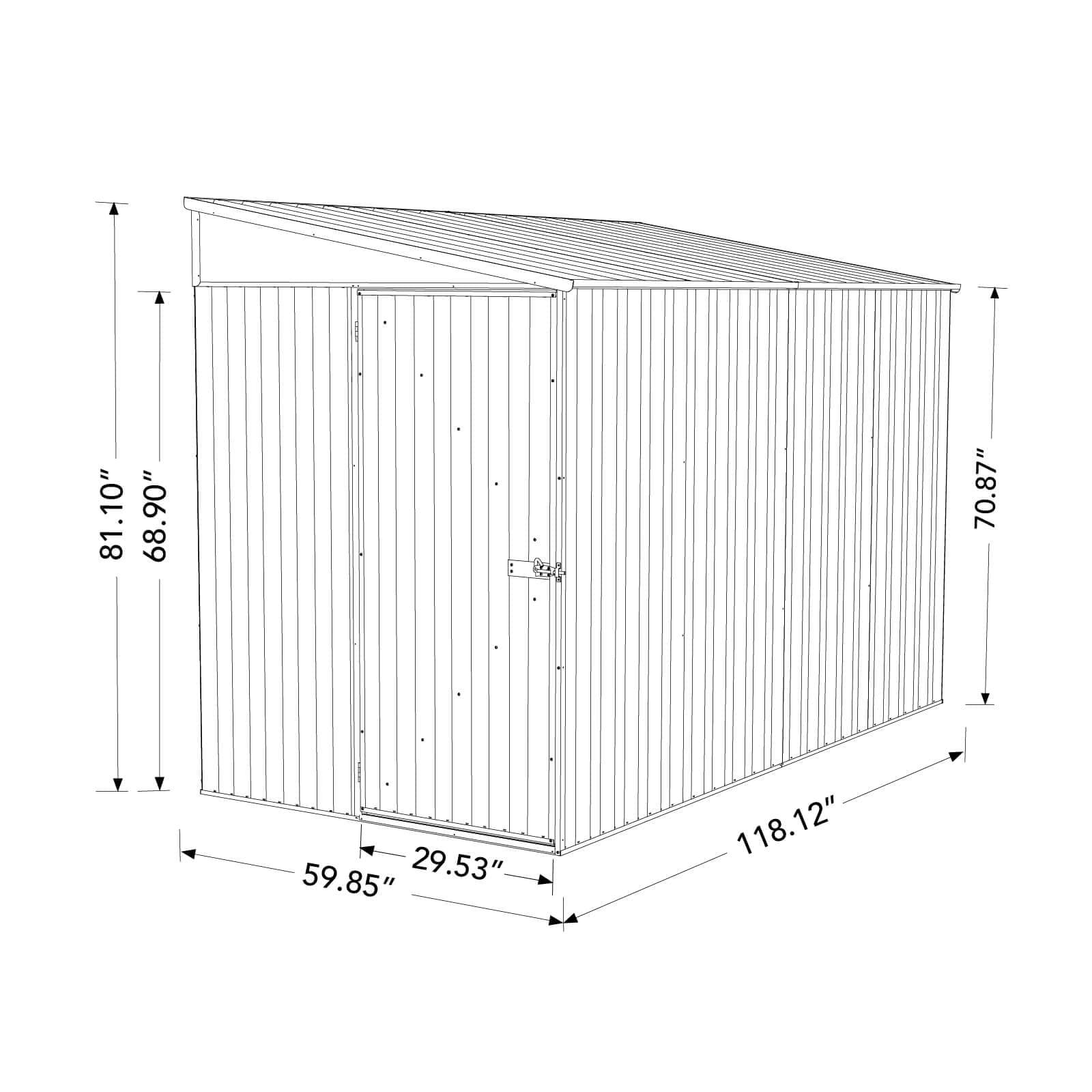 Absco Durango Galvanized Steel Storage Shed