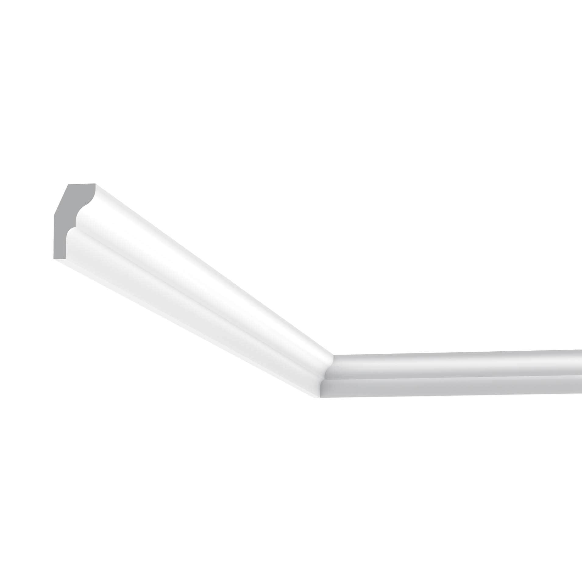 5/8 in x 1 in x 78-3/4 in Primed White Plain Polystyrene Crown Moulding (Set of 8)